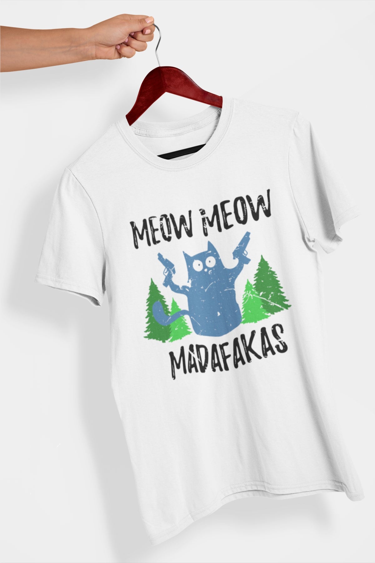 Biała UNISEX koszulka "Meow meow". Ostatnia sztuka