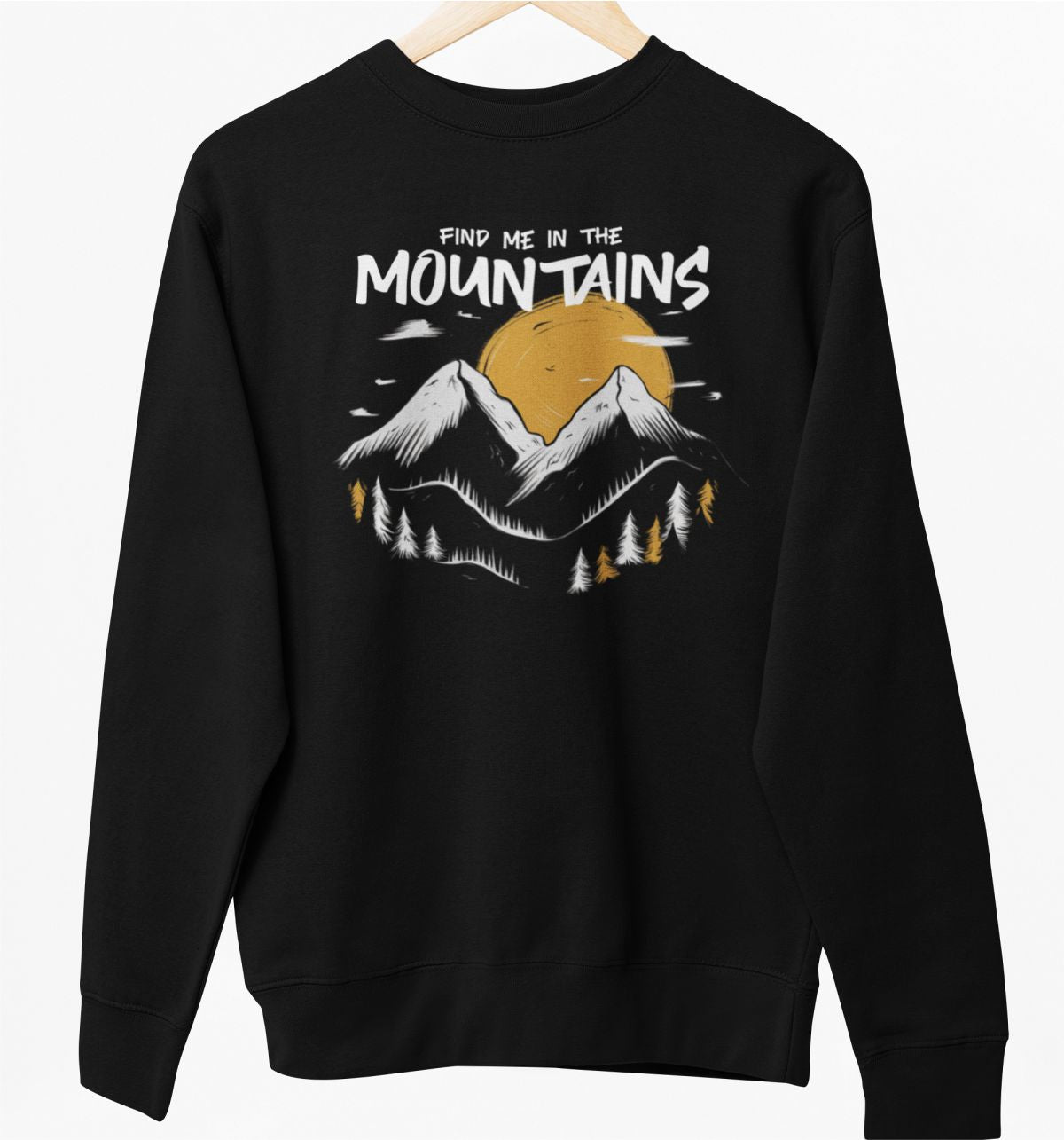 Bluza UNISEX czarna "Find me in the mountains"