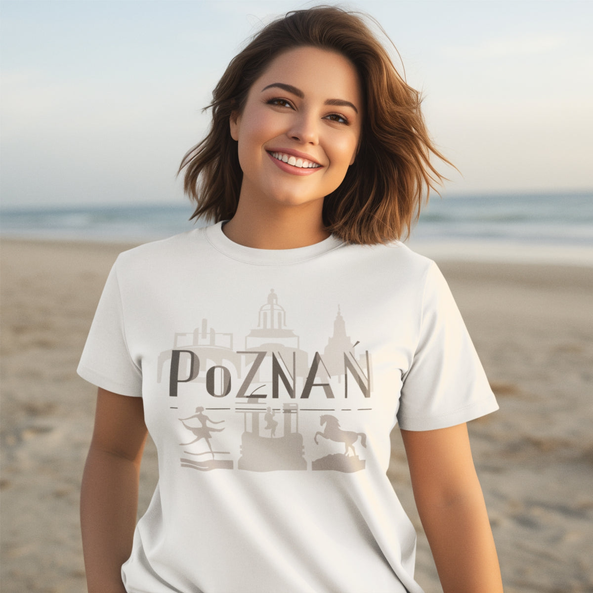 Biała UNISEX koszulka "Poznań"