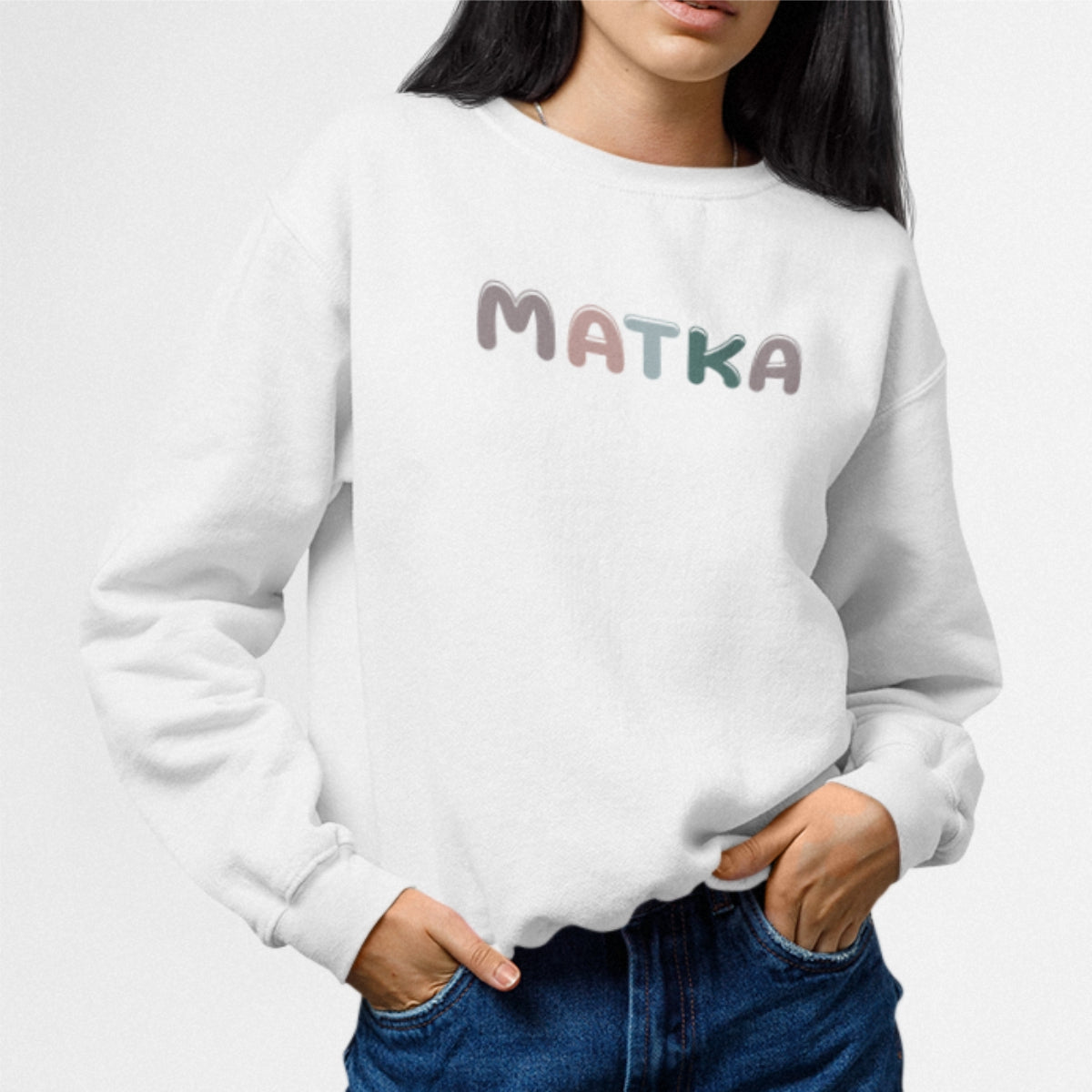 Biała UNISEX bluza Matka