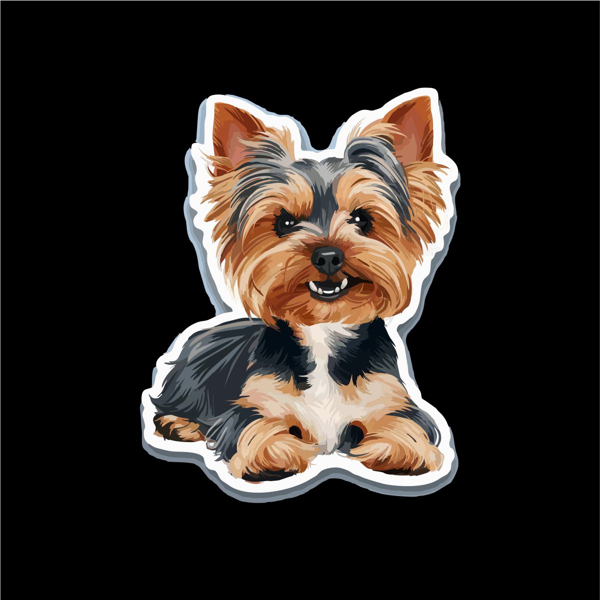 Czarna UNISEX koszulka "Yorkshire Terrier"