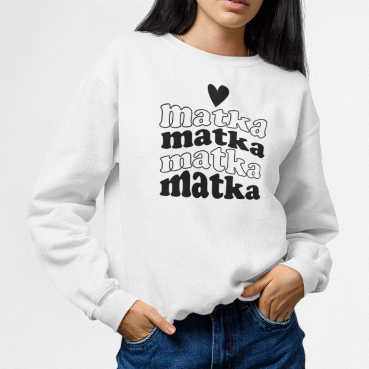 Biała UNISEX bluza Matka Matka Matka