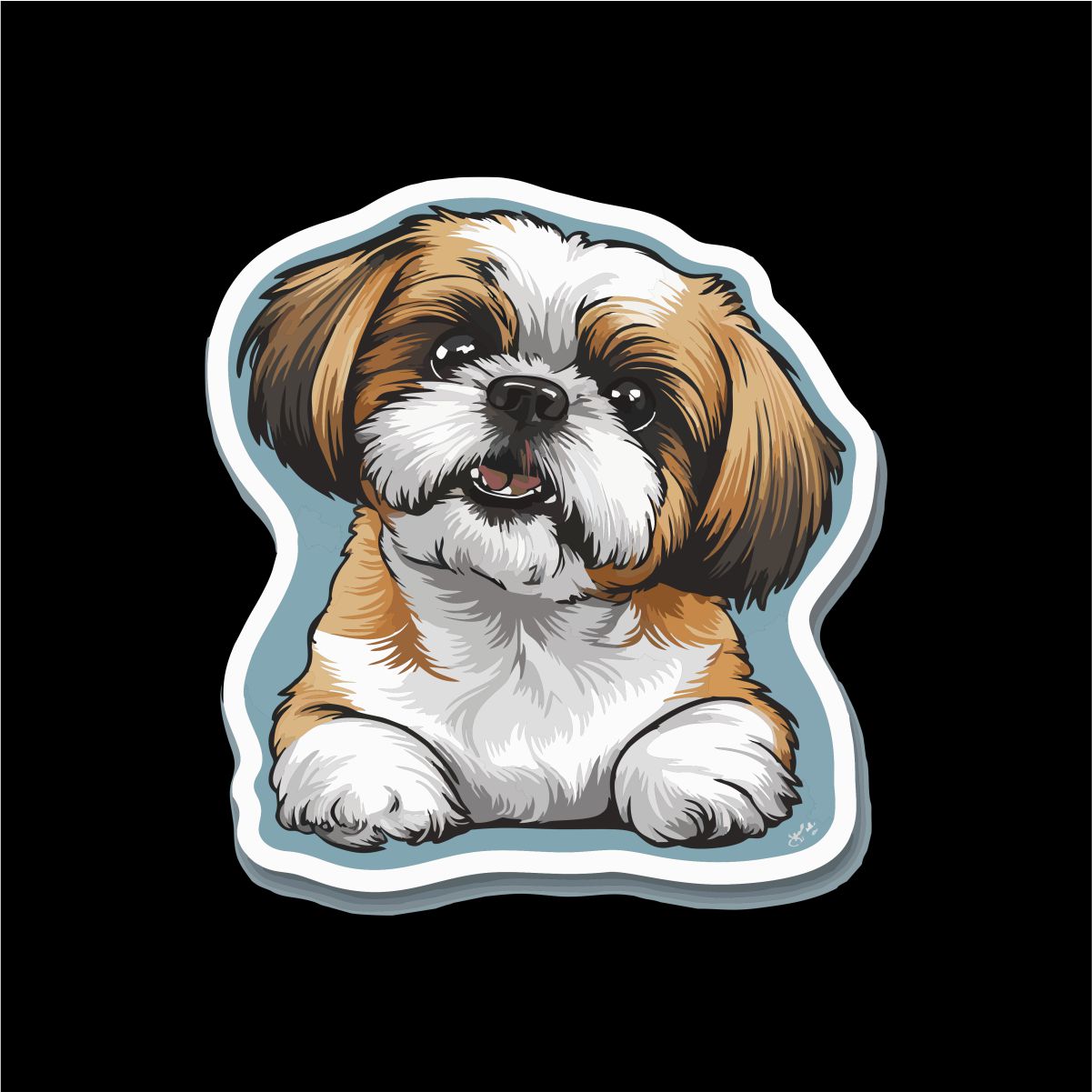 Czarna UNISEX koszulka "Shih Tzu"