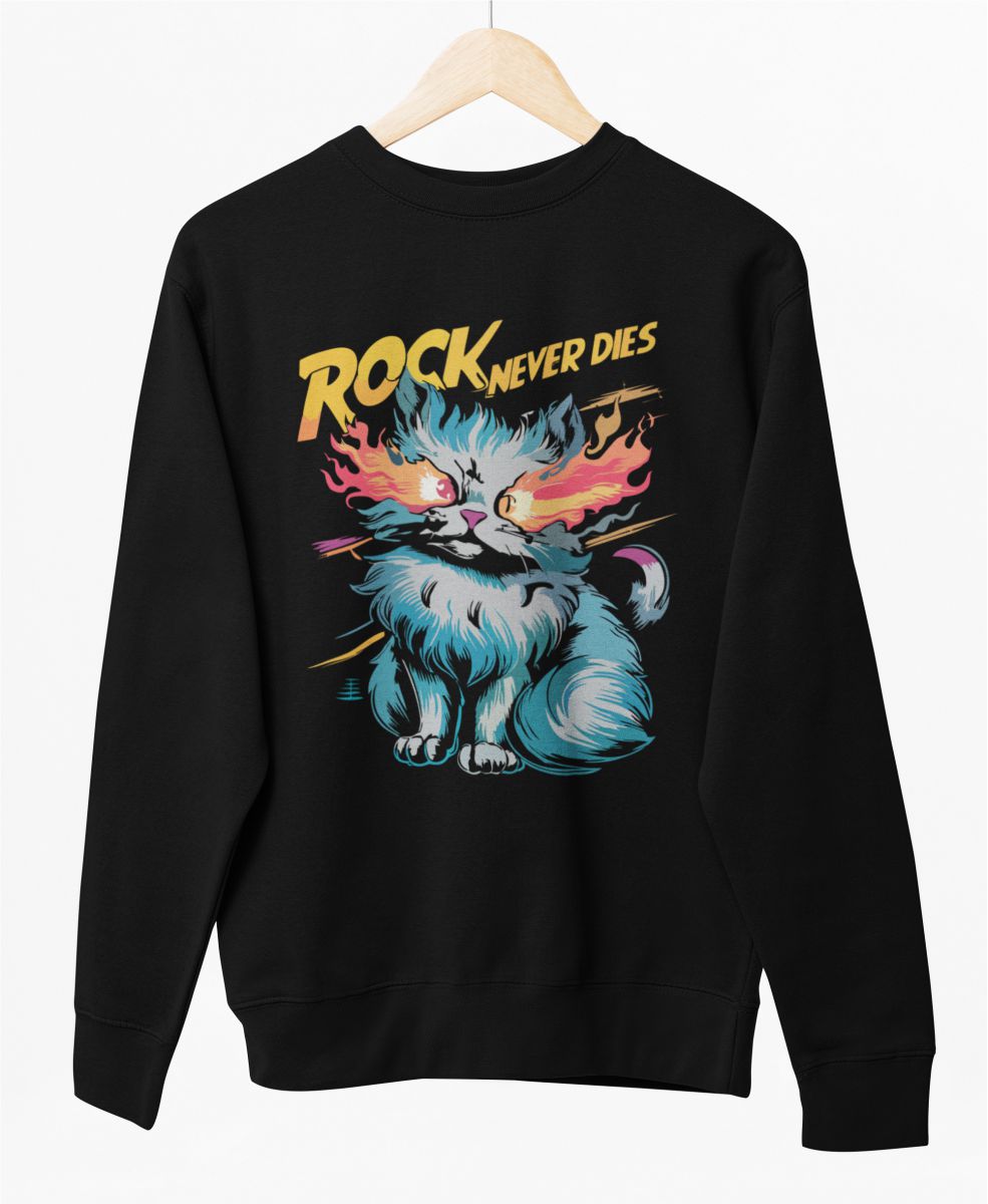 Bluza UNISEX czarna "Rock never dies"