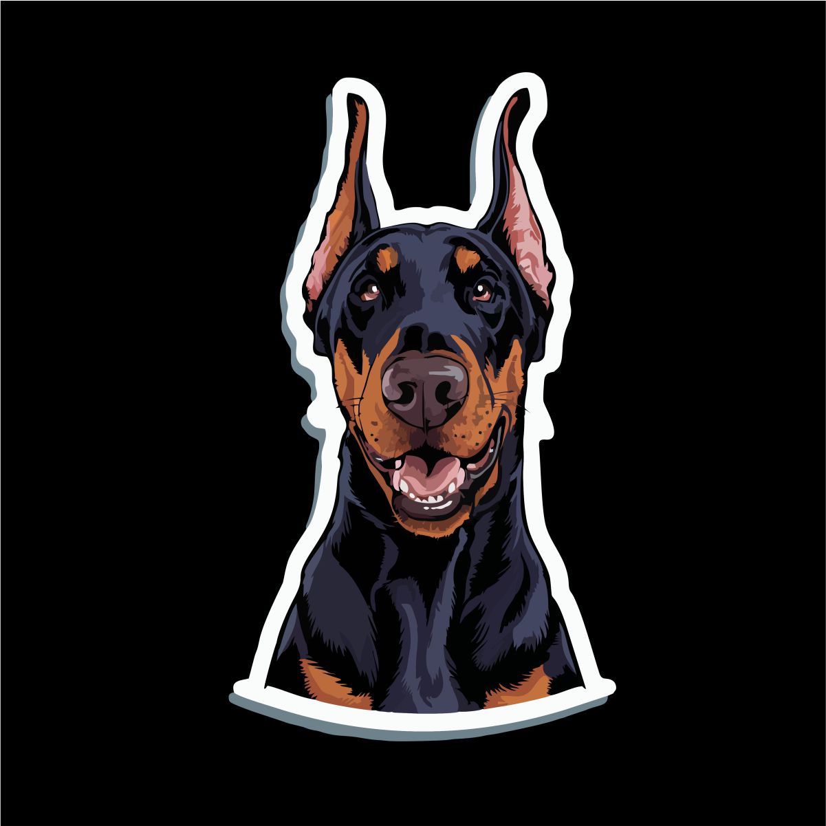 Czarna UNISEX koszulka "Doberman"