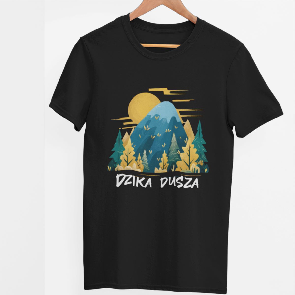 Czarna UNISEX koszulka "Dzika dusza"