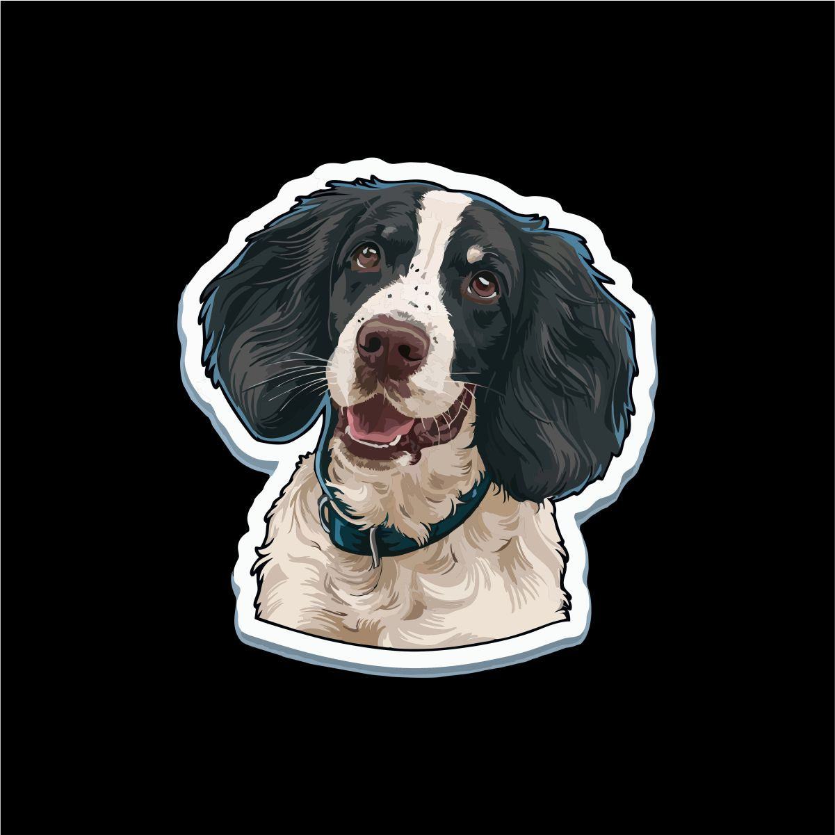 Czarna UNISEX koszulka "Springer Spaniel Angielski"