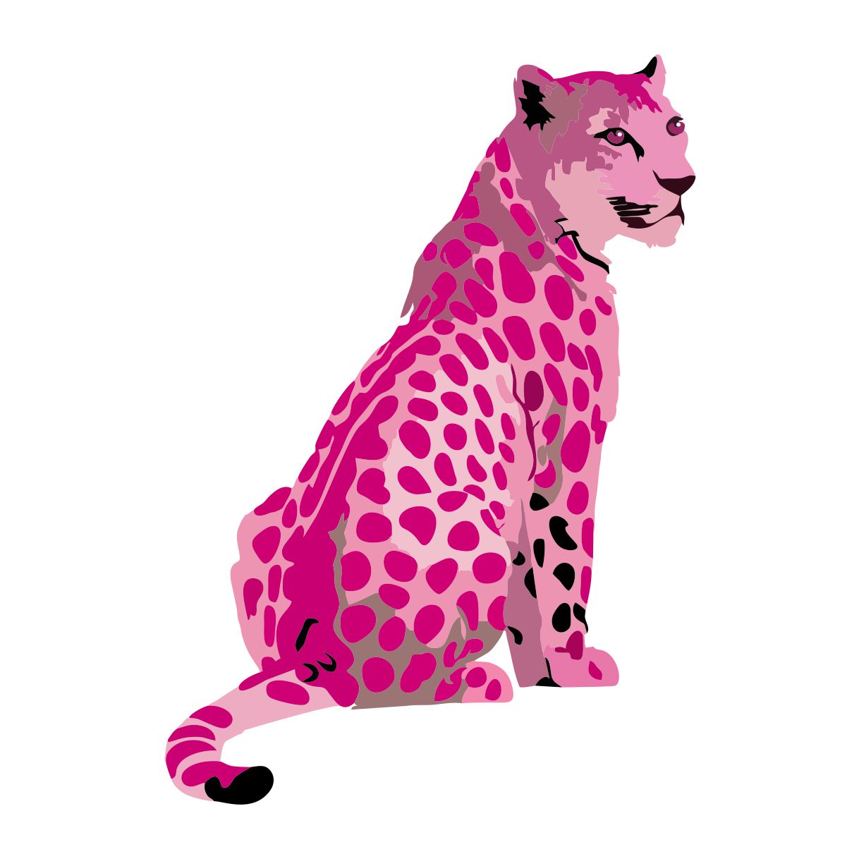 Biała UNISEX koszulka "Pink leopard"