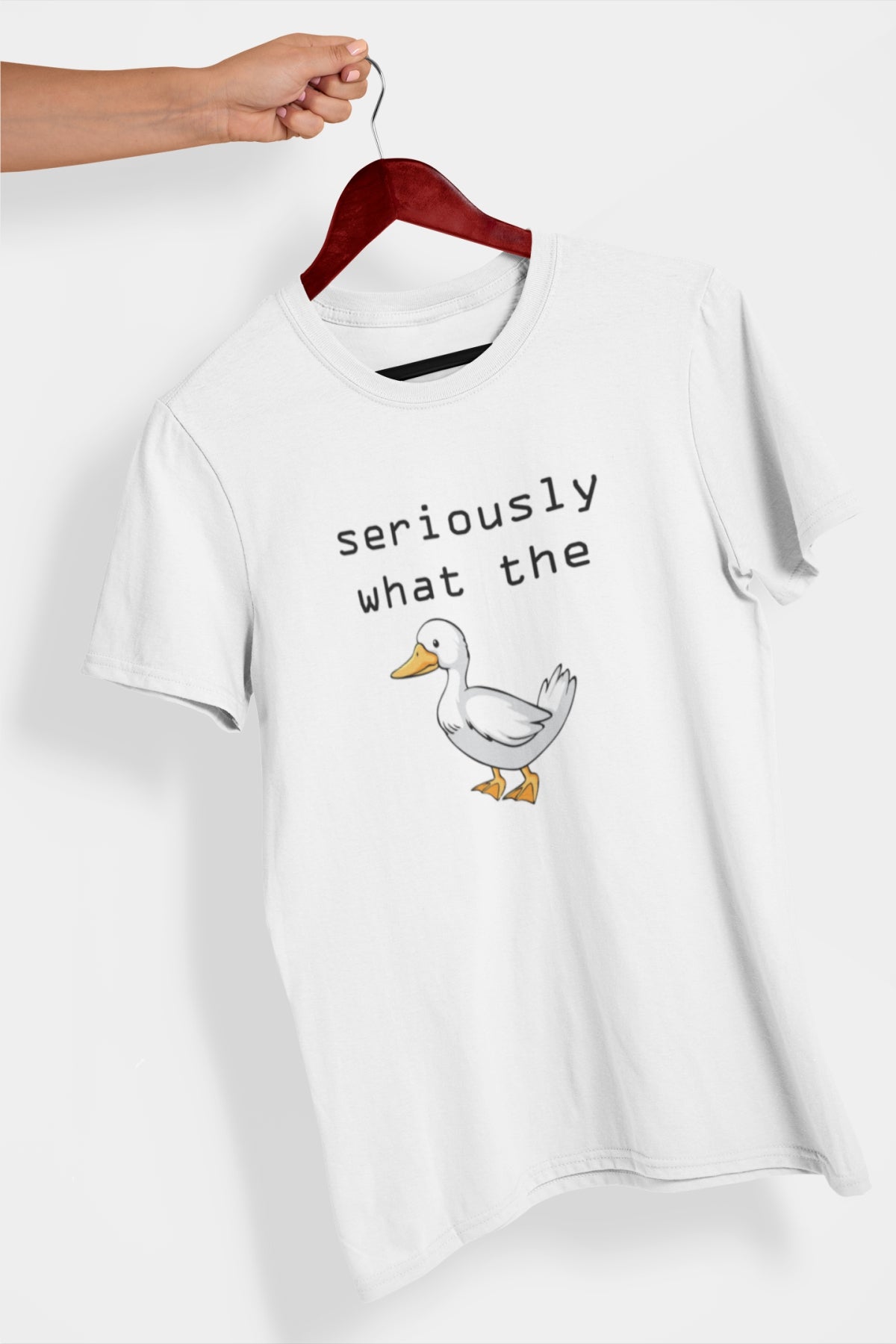 Biała UNISEX koszulka "What the duck". Ostatnia sztuka