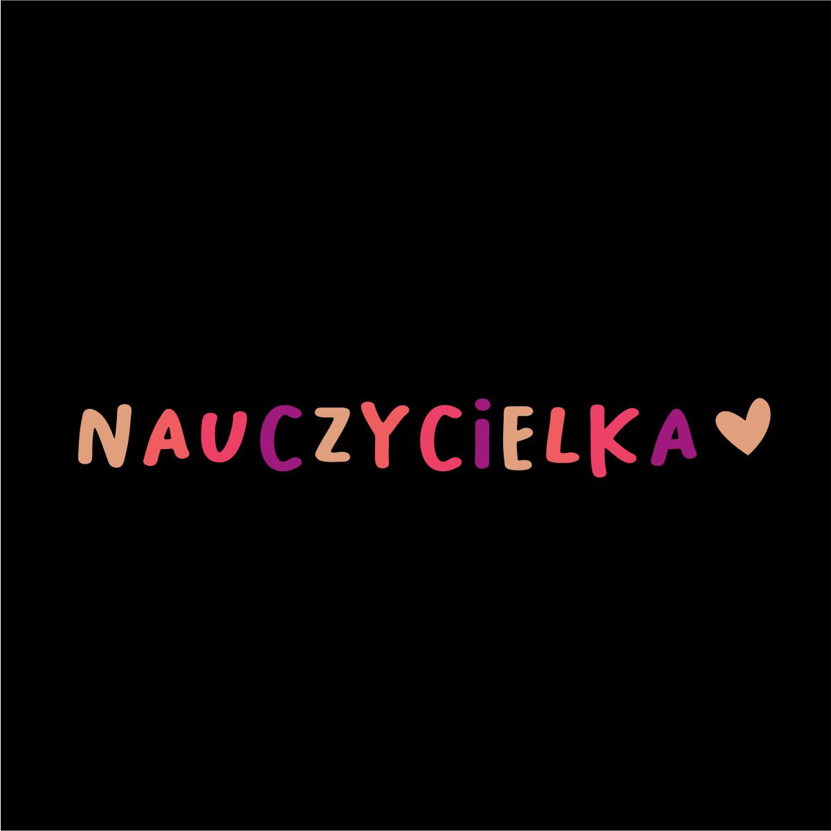 Czarna UNISEX koszulka "Nauczycielka"