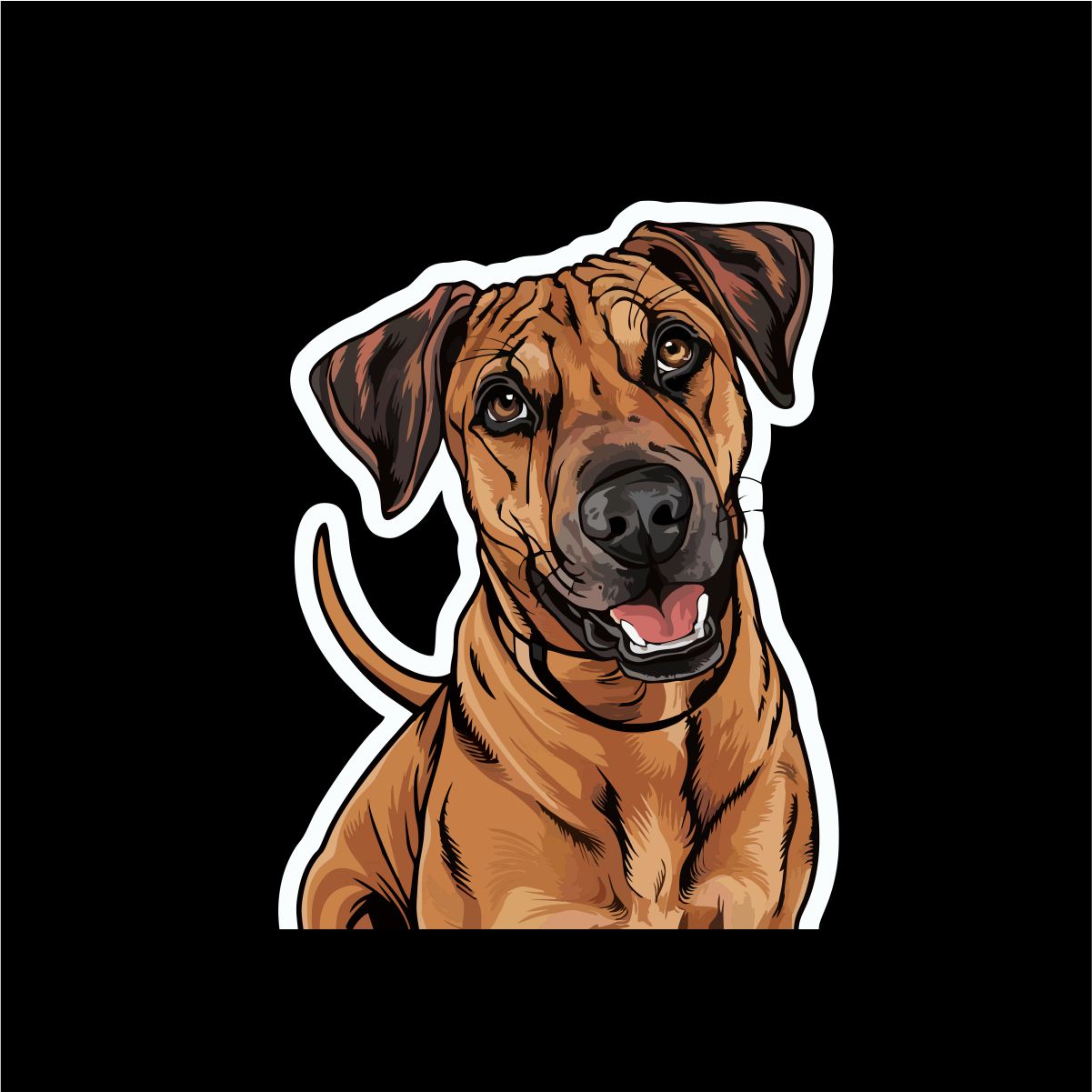 Czarna UNISEX koszulka "Rhodesian Ridgeback"