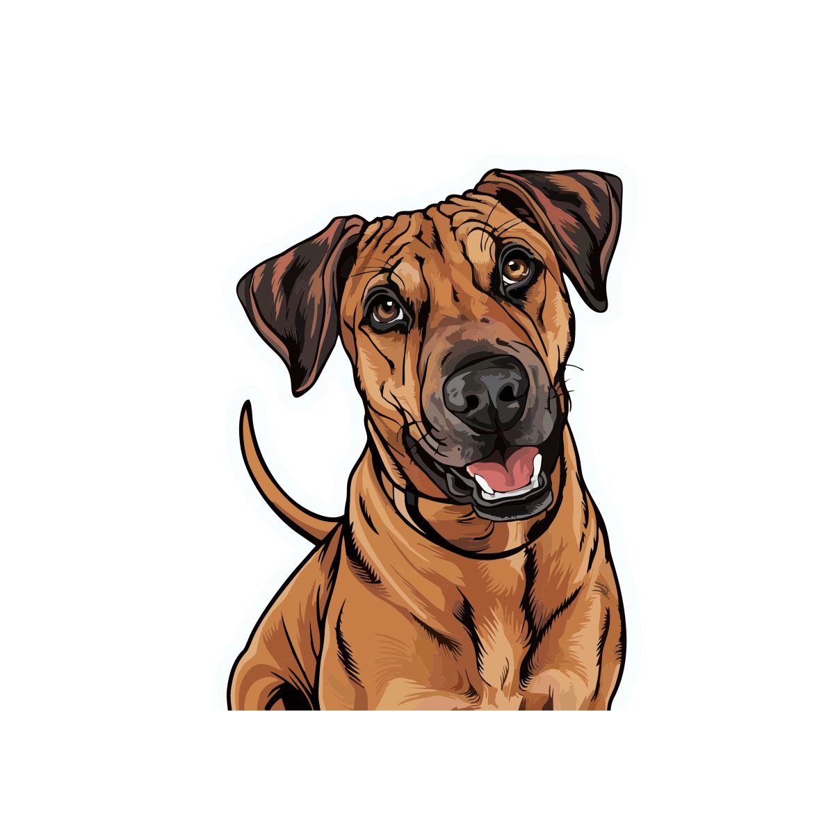 Biała UNISEX koszulka "Rhodesian Ridgeback"