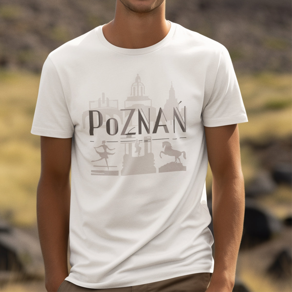 Biała UNISEX koszulka "Poznań"