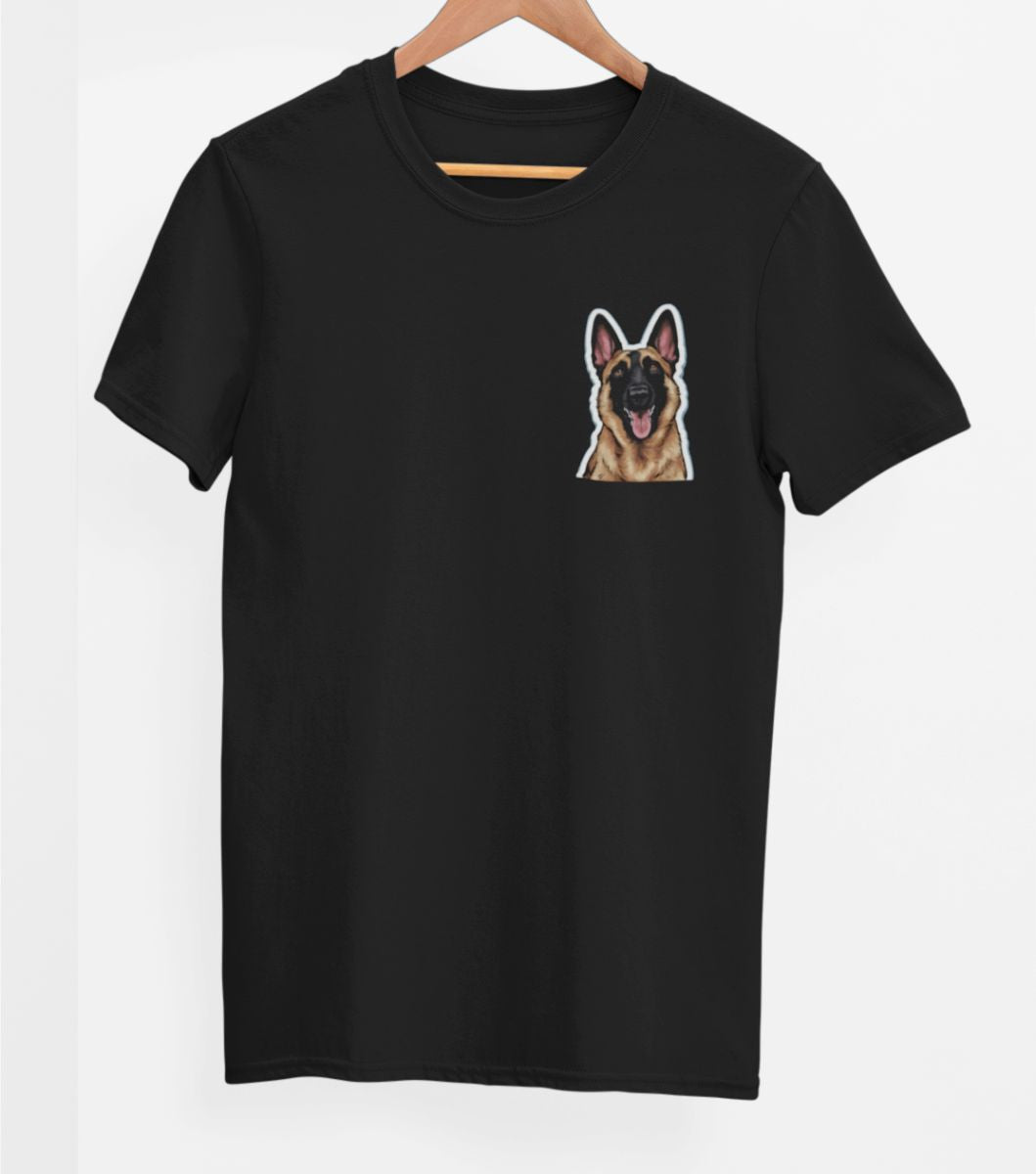 Czarna UNISEX koszulka "Owczarek Belgijski Malinois"