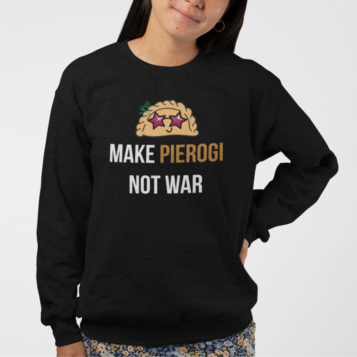 Bluza UNISEX czarna "Make pierogi not war"