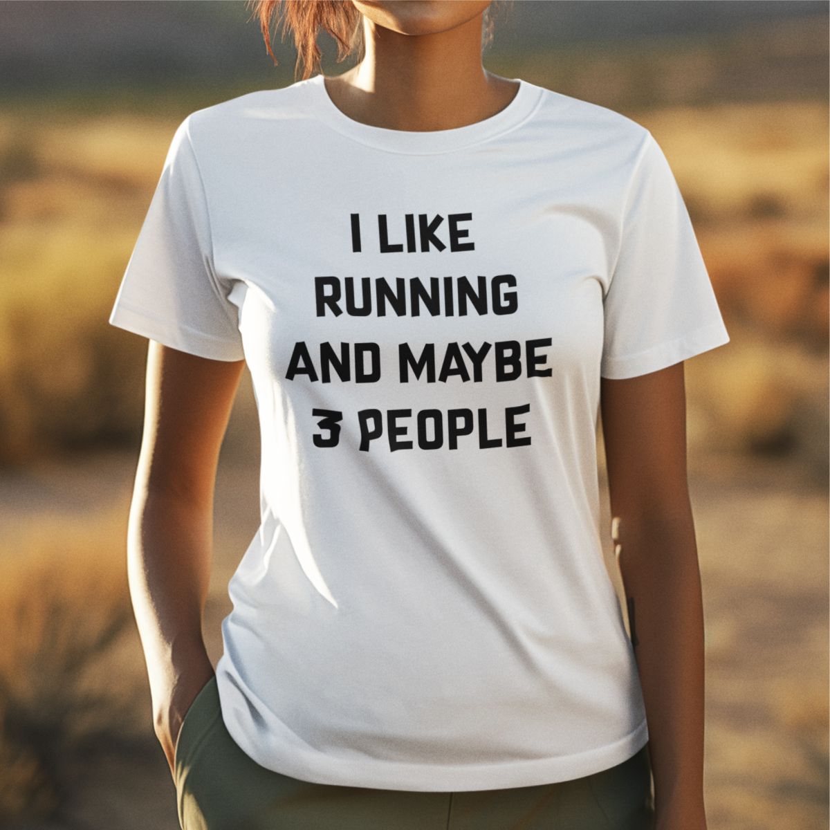 Biała UNISEX koszulka "I like running"