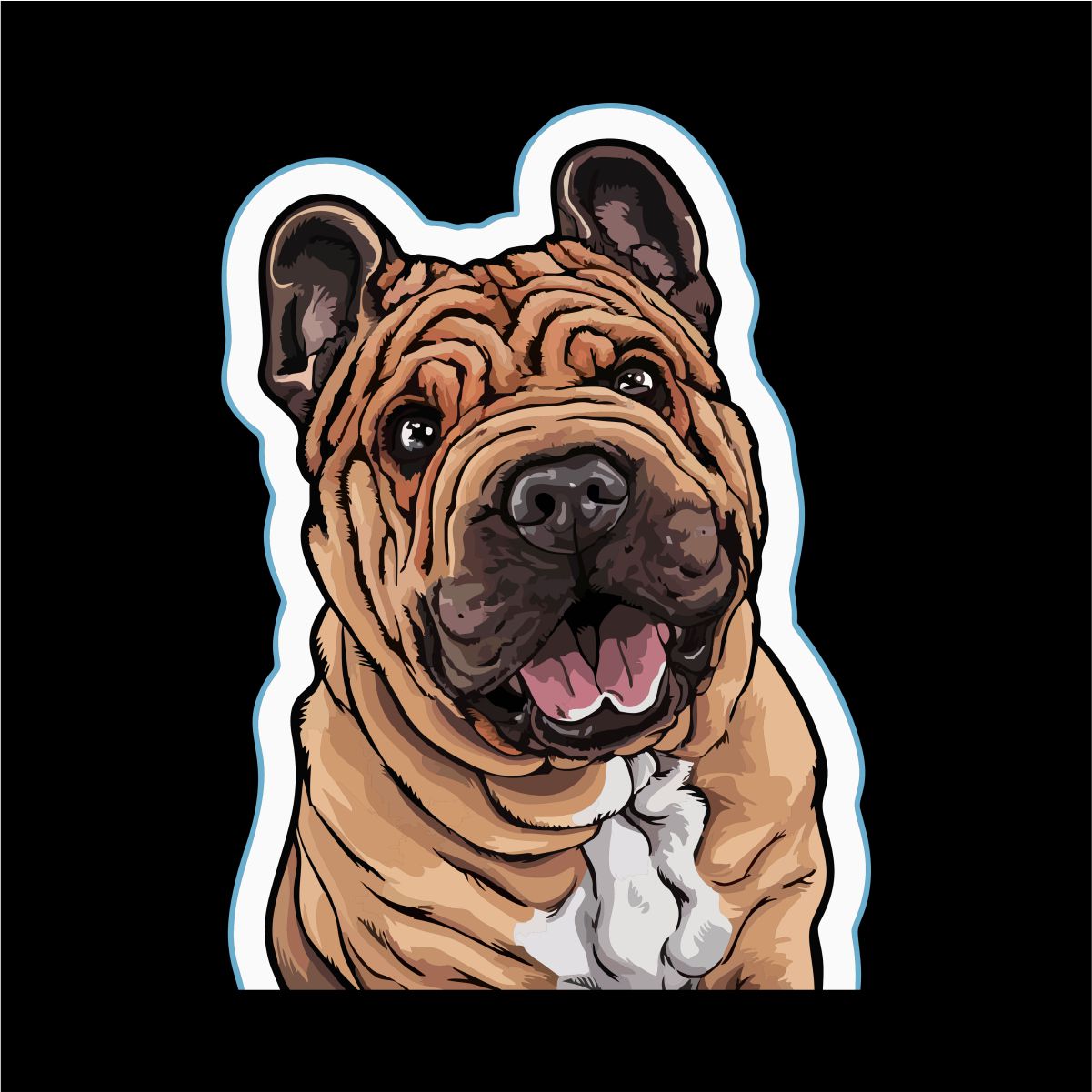 Czarna UNISEX koszulka "Shar Pei"