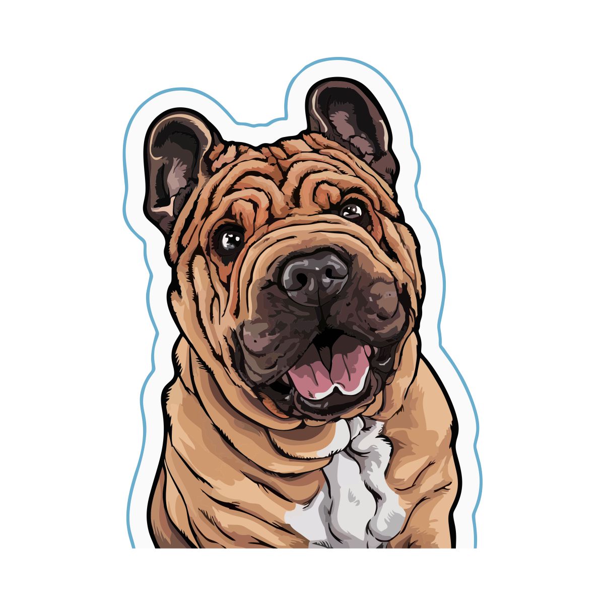 Biała UNISEX koszulka "Shar Pei"