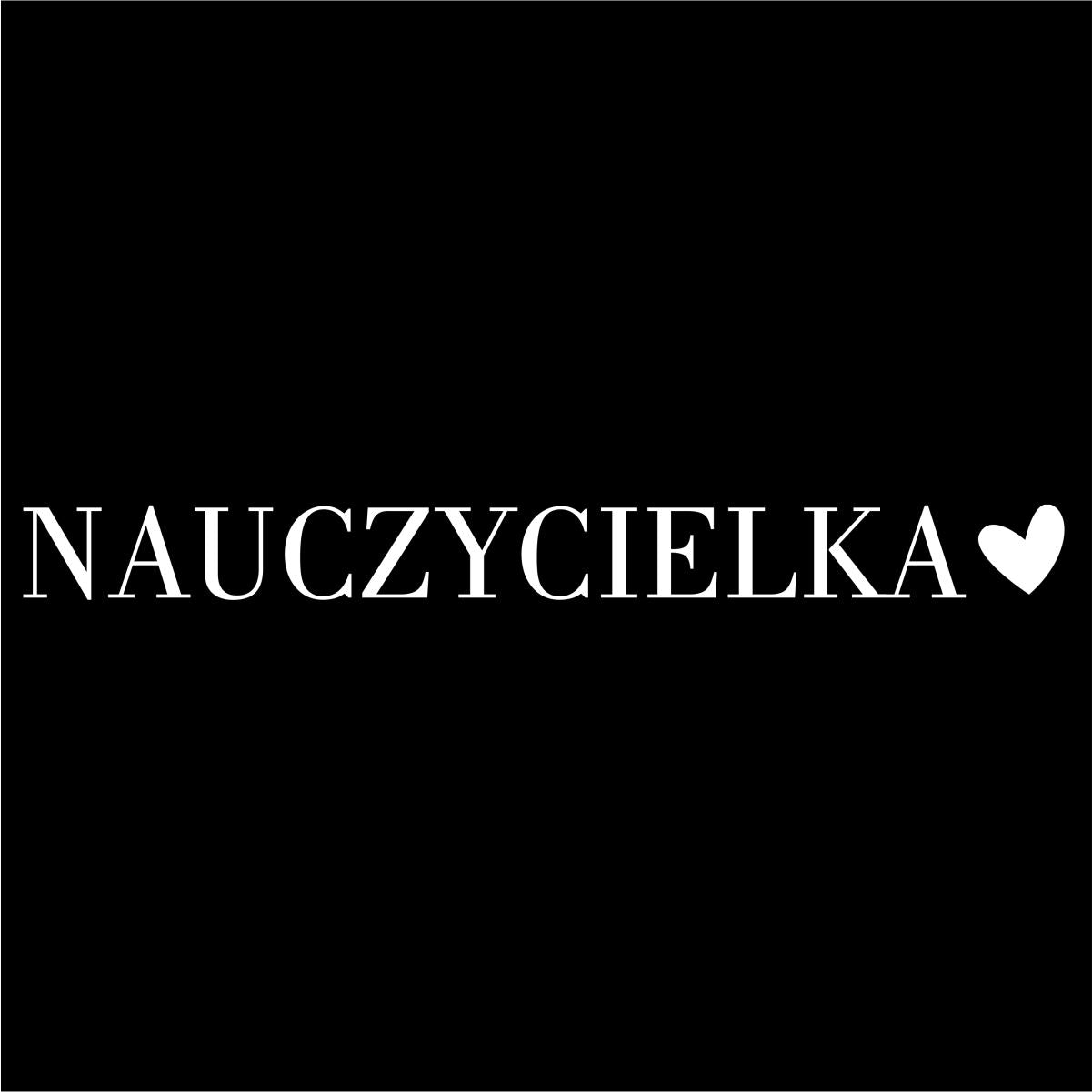 Czarna UNISEX koszulka "Nauczycielka  z serduszkiem"