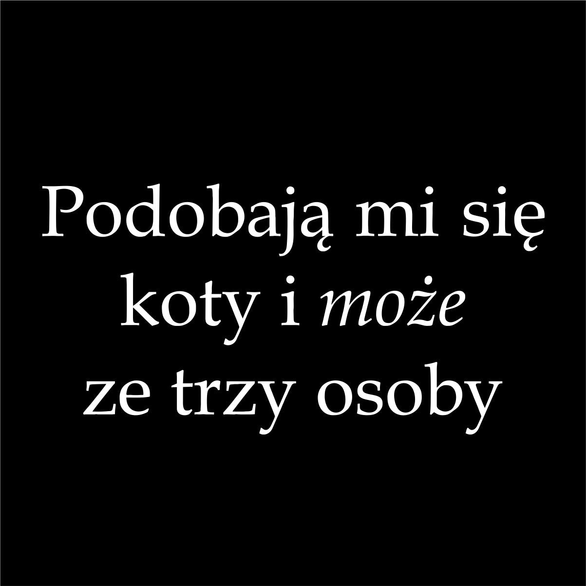 Czarny UNISEX T-shirt Podobają mi się koty i może ze trzy osoby