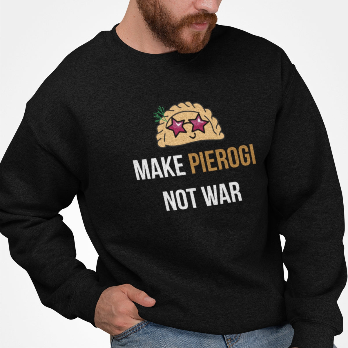 Bluza UNISEX czarna "Make pierogi not war"