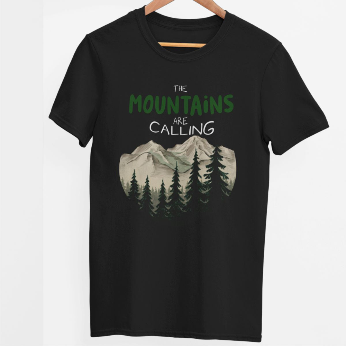 Czarna UNISEX koszulka "The mountains are calling"