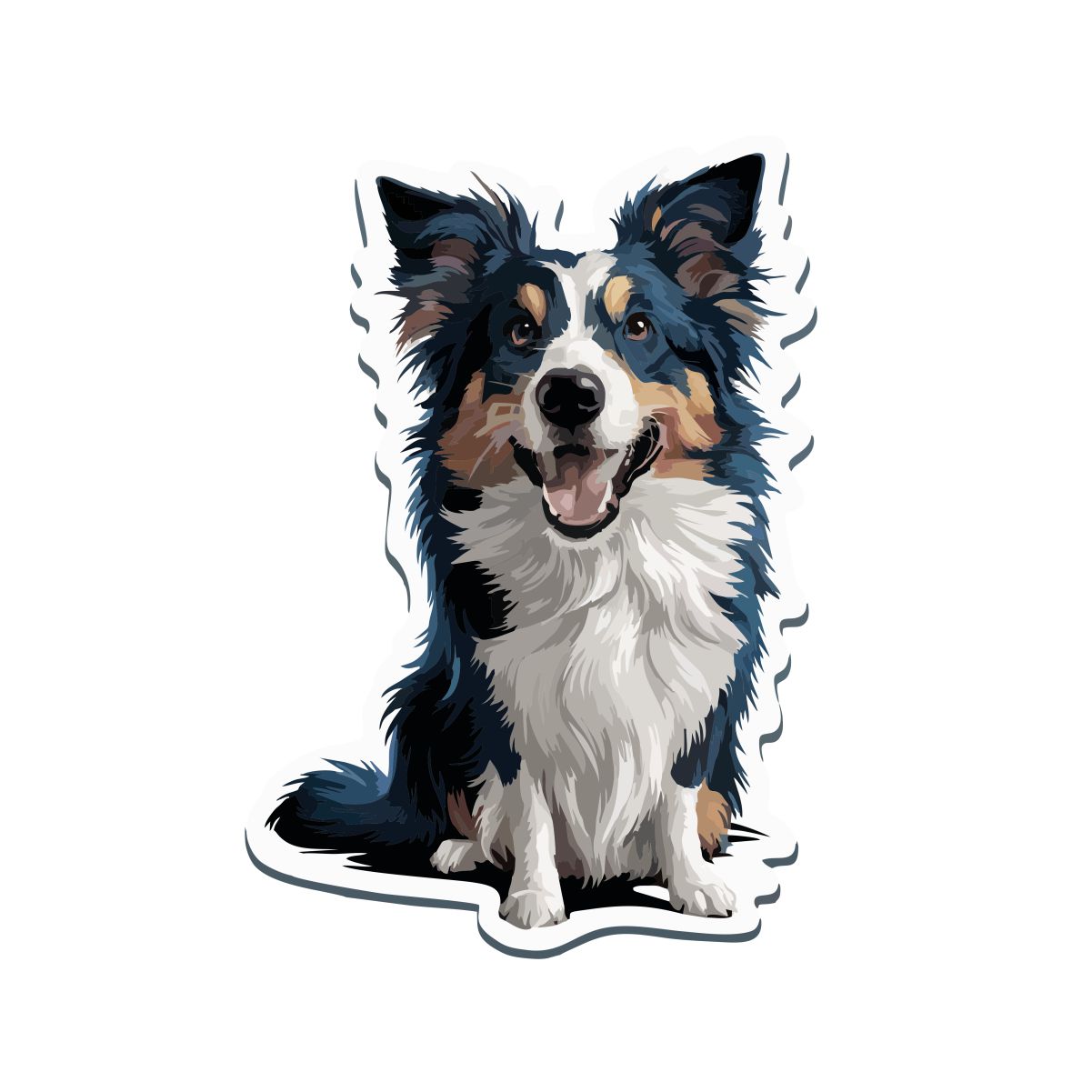 Biała UNISEX koszulka "Border Collie"