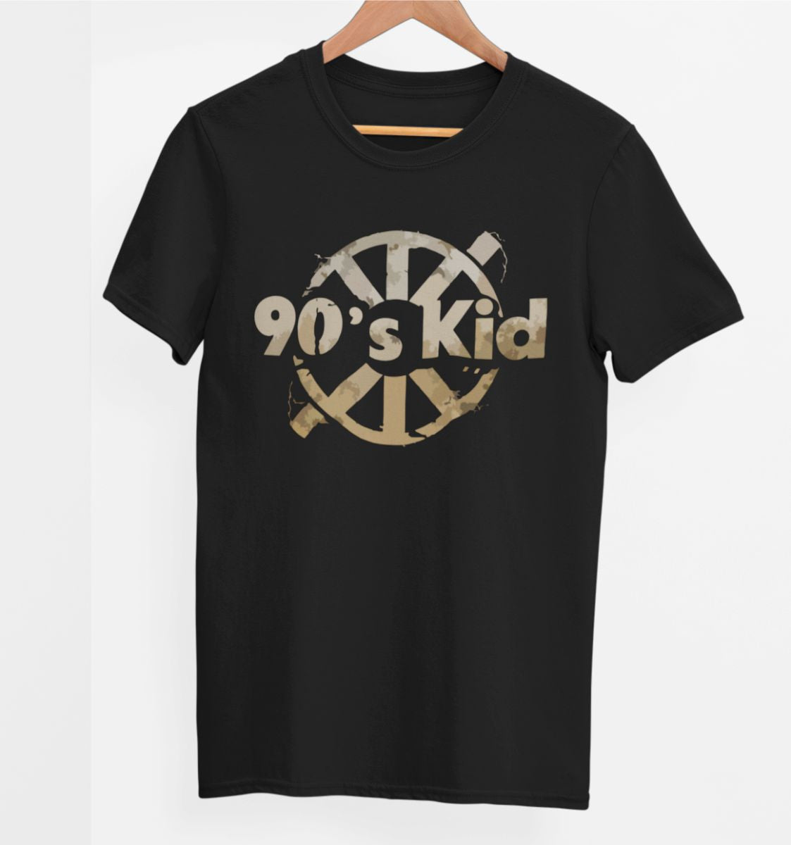 Czarna UNISEX koszulka "90' kid"