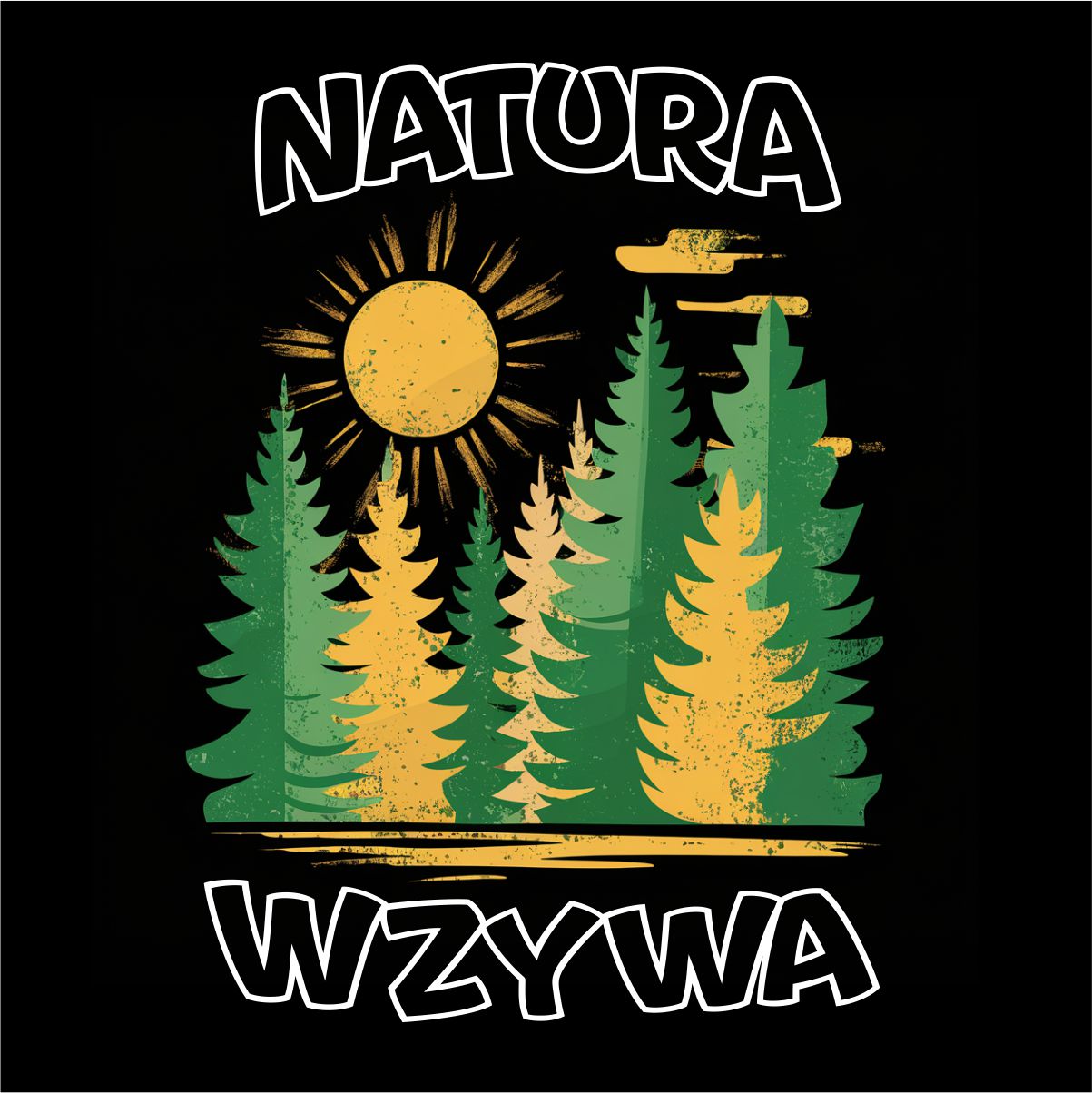 Czarna UNISEX koszulka "Natura wzywa"