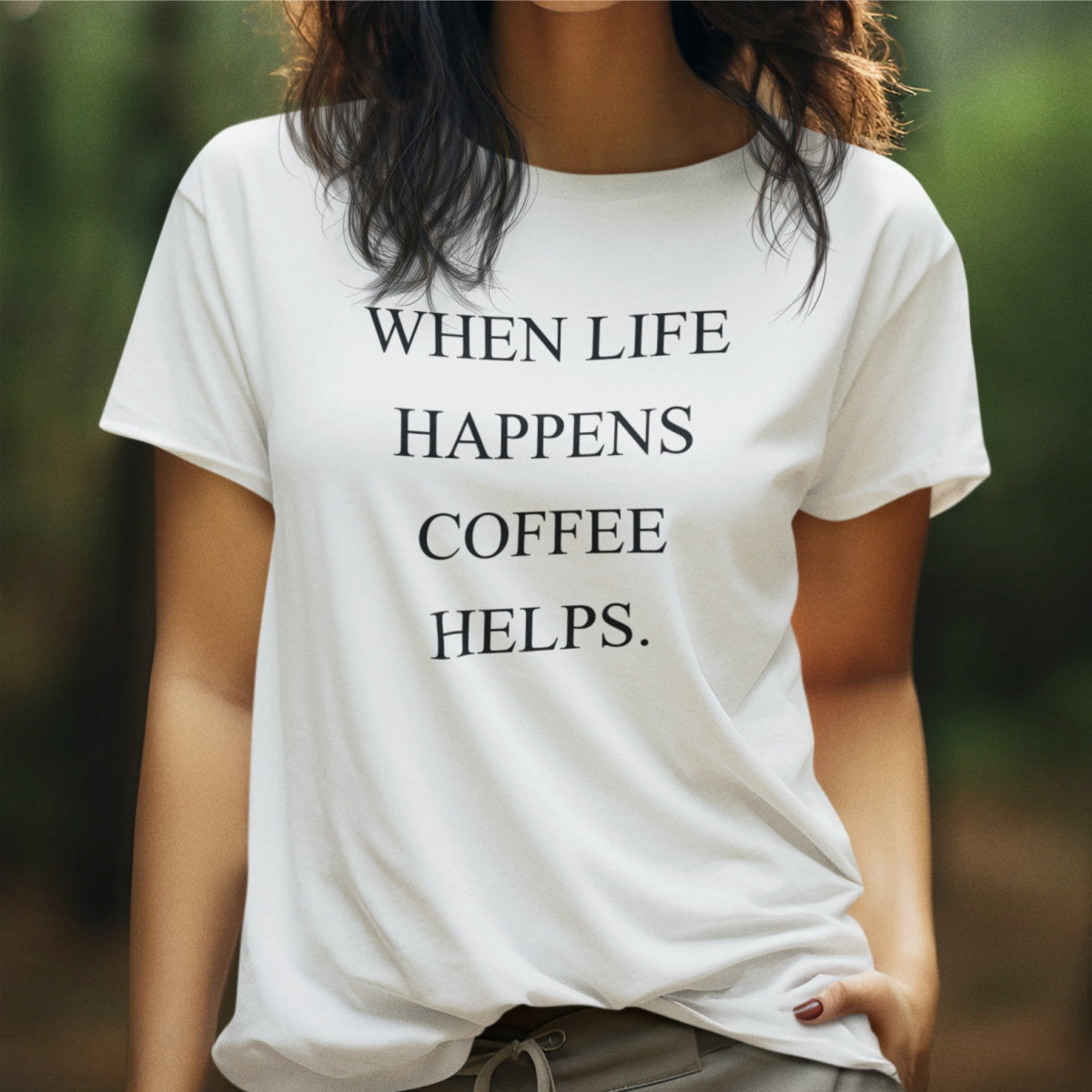 Biały UNISEX T-shirt "When life happens"