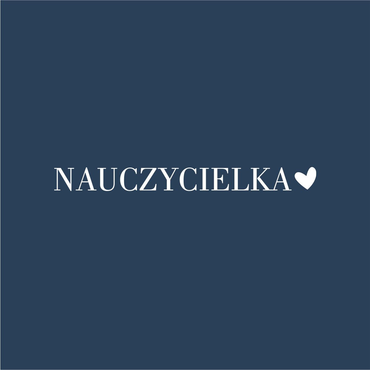 Niebieska UNISEX bluza "Nauczycielka  z serduszkiem"