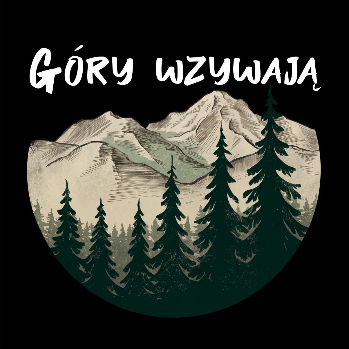 Czarna UNISEX koszulka "Góry wzywają"