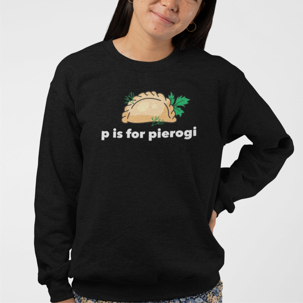 Bluza UNISEX czarna "P is for pierogi"