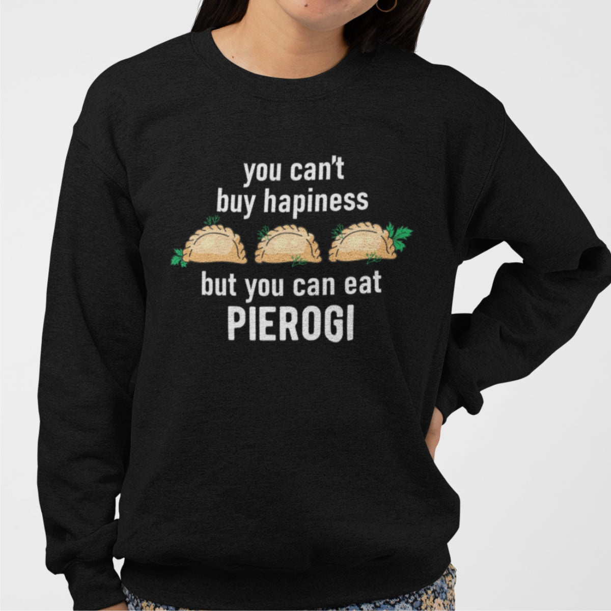 Bluza UNISEX czarna "You can eat pierogi"