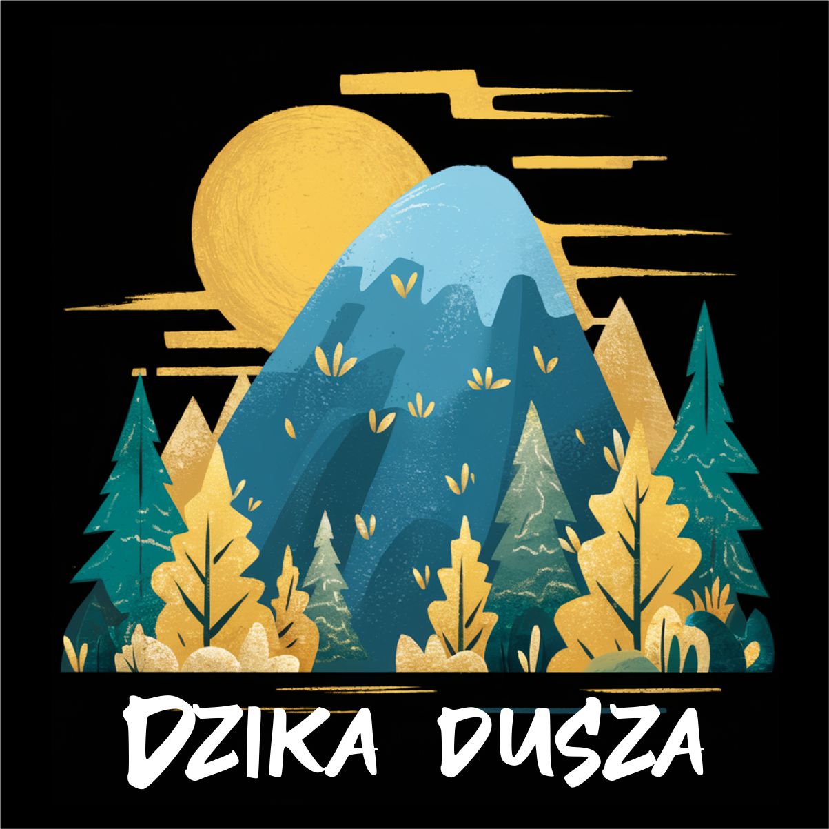 Czarna UNISEX koszulka "Dzika dusza"