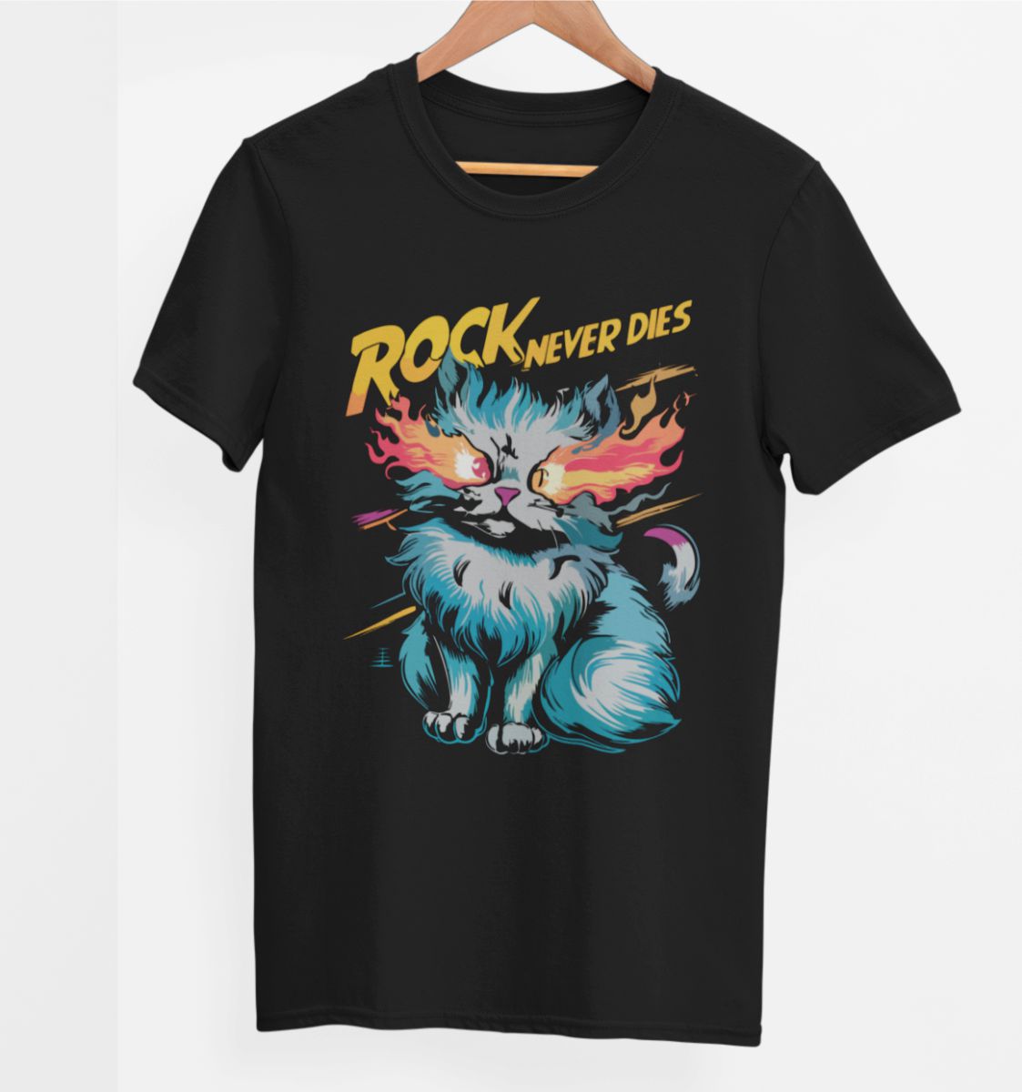 Czarna UNISEX koszulka "Rock never dies"