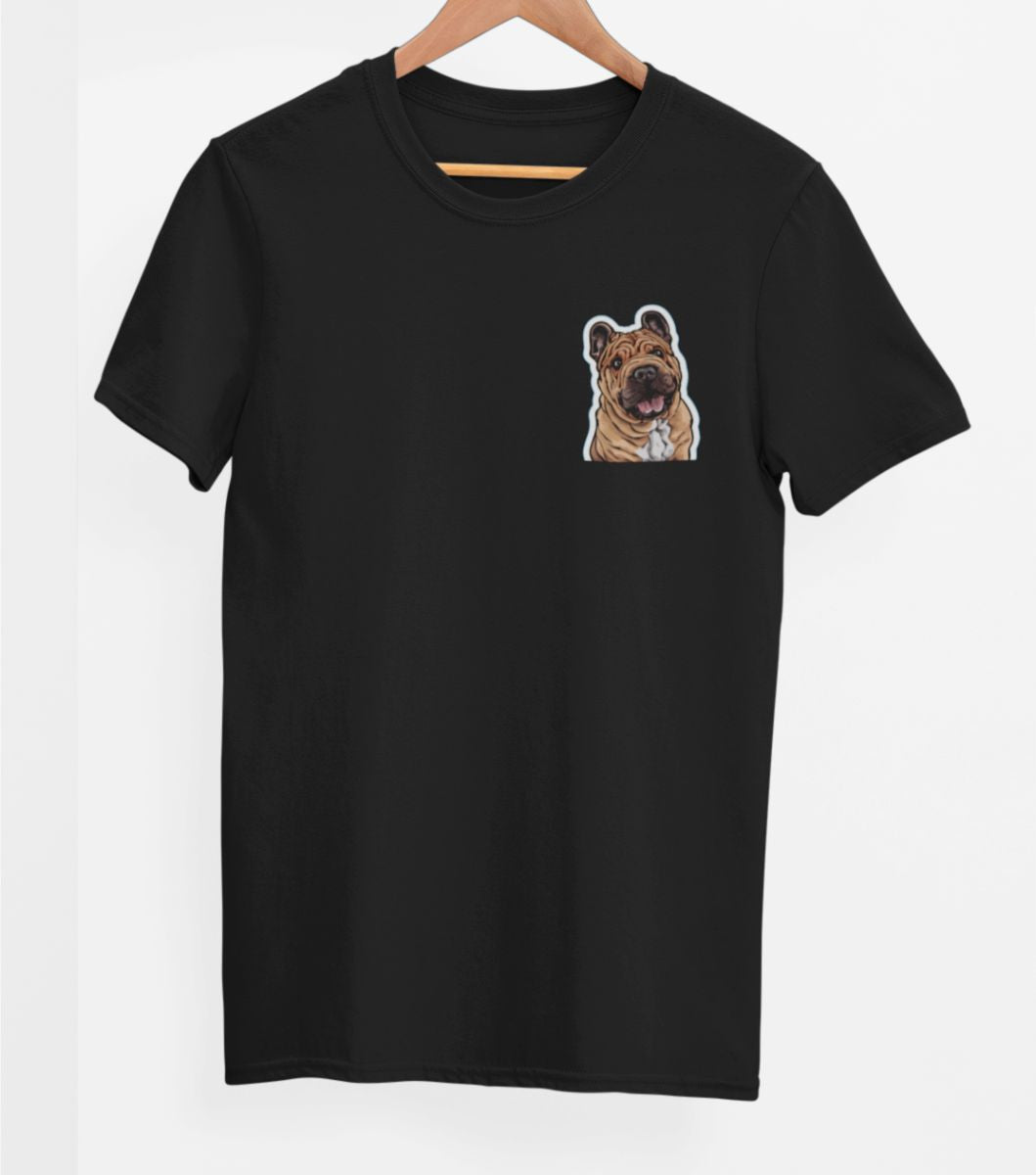 Czarna UNISEX koszulka "Shar Pei"