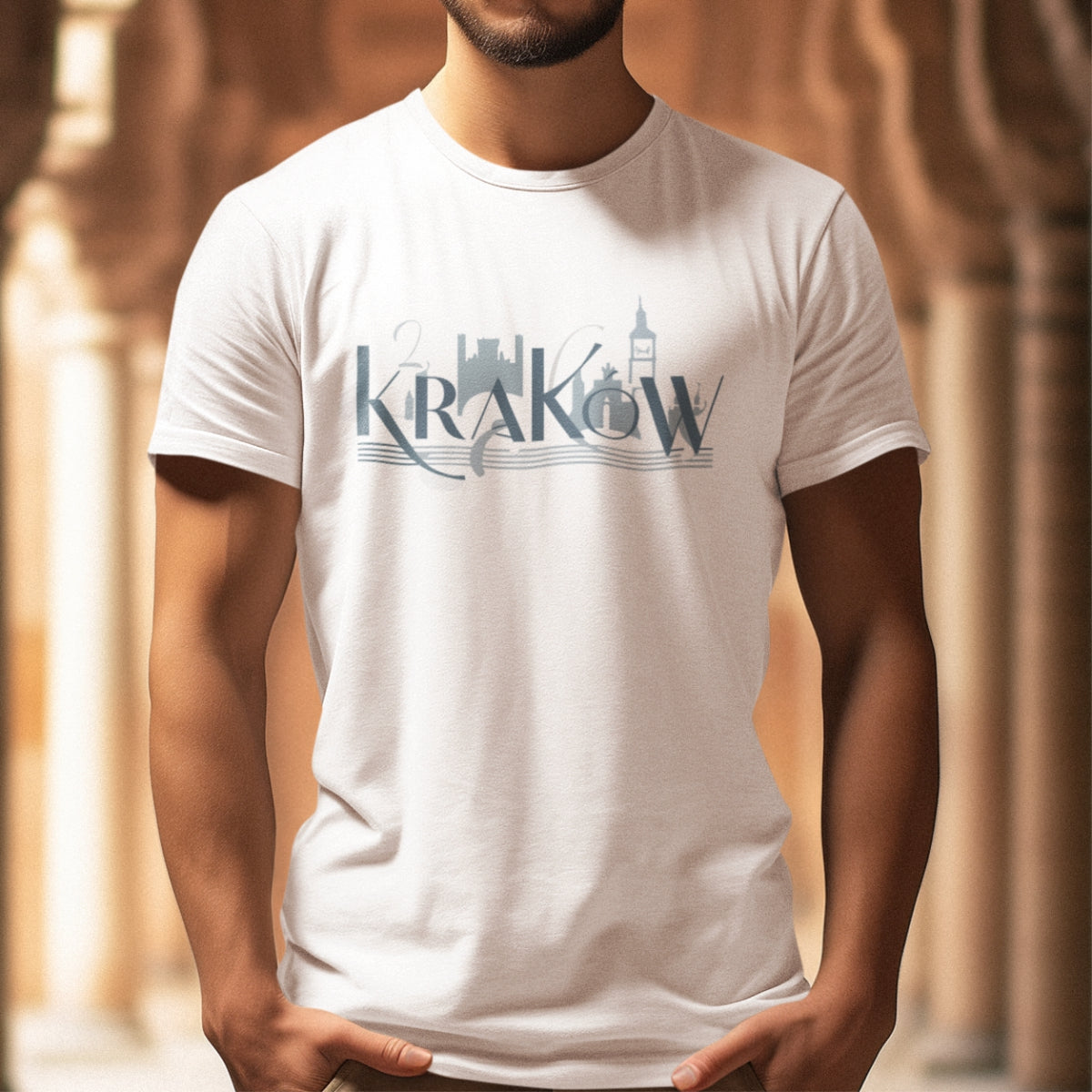 Biała UNISEX koszulka "Kraków"