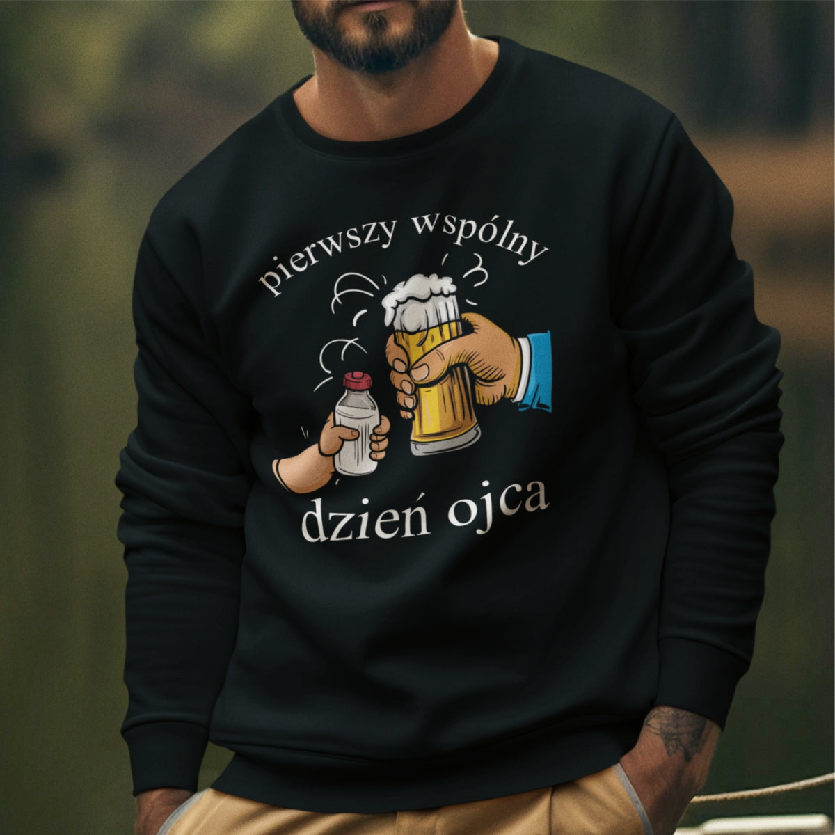 Bluza czarna "Pierwszy wspólny dzień ojca"