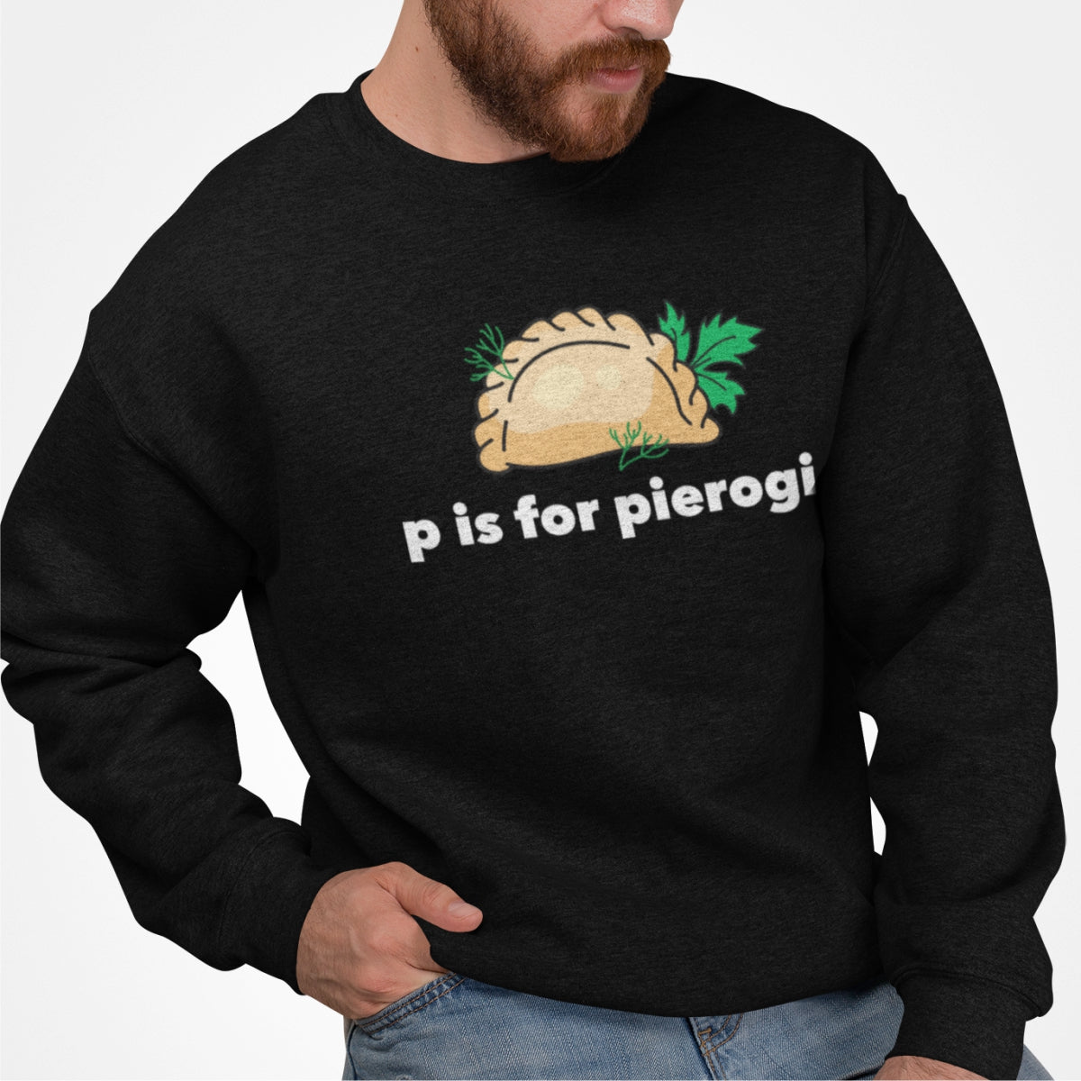 Bluza UNISEX czarna "P is for pierogi"