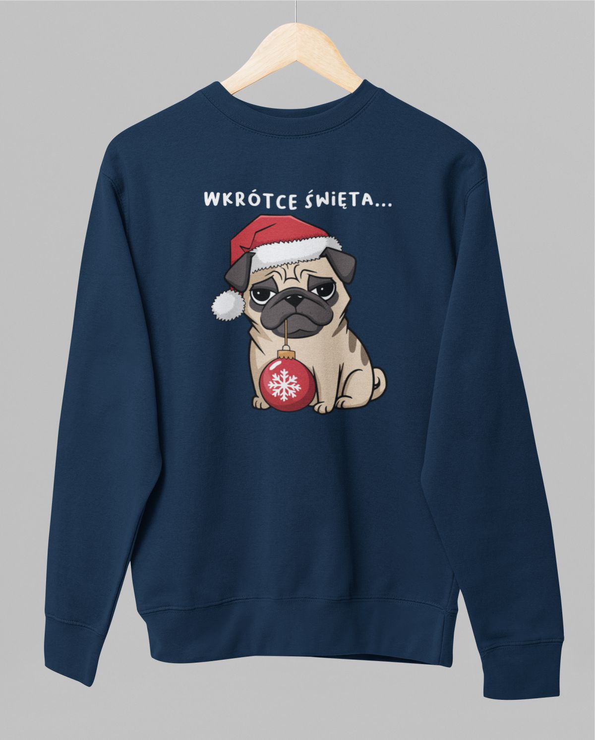 Niebieska UNISEX bluza "Wkrótce Święta..."