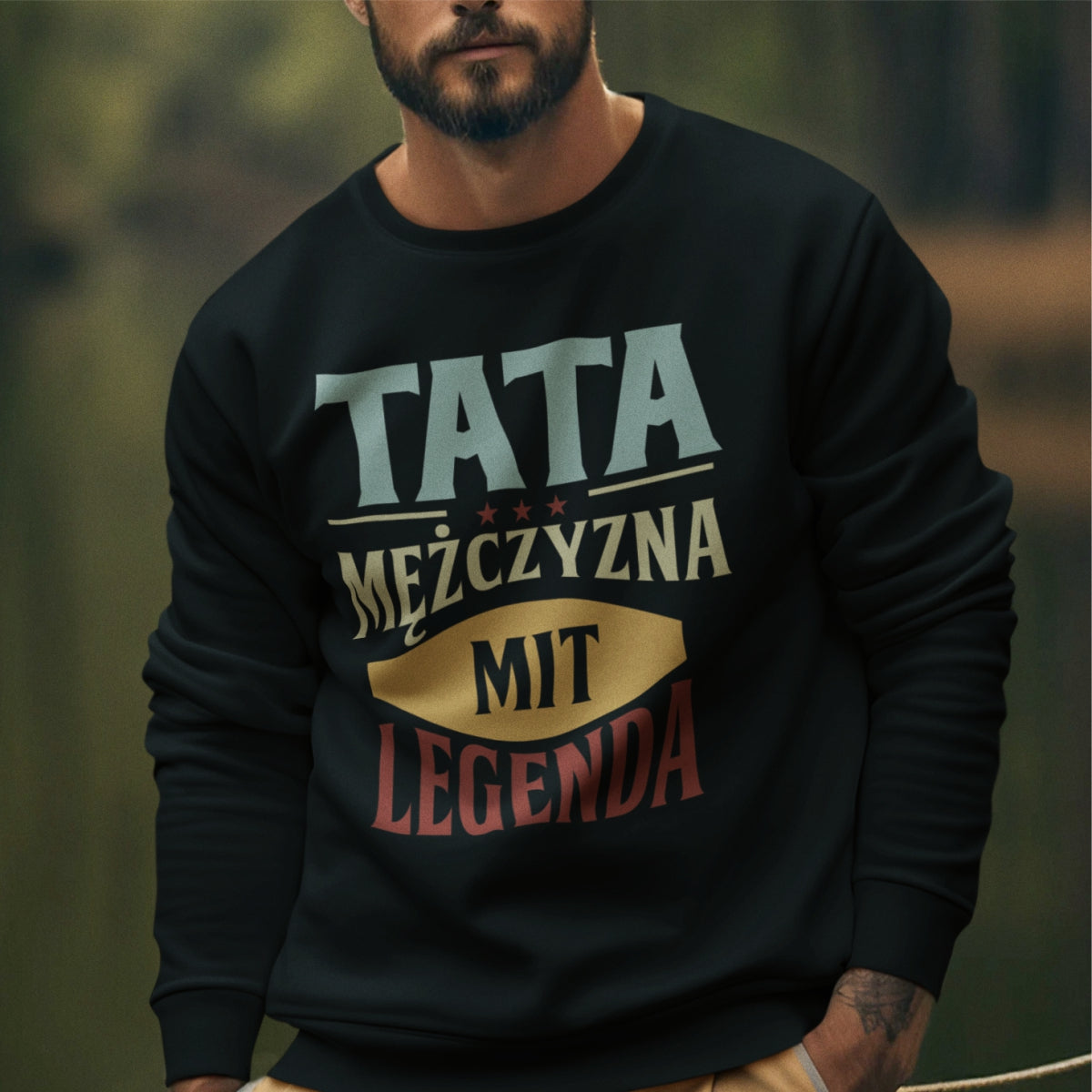 Bluza czarna "Tata to mit"