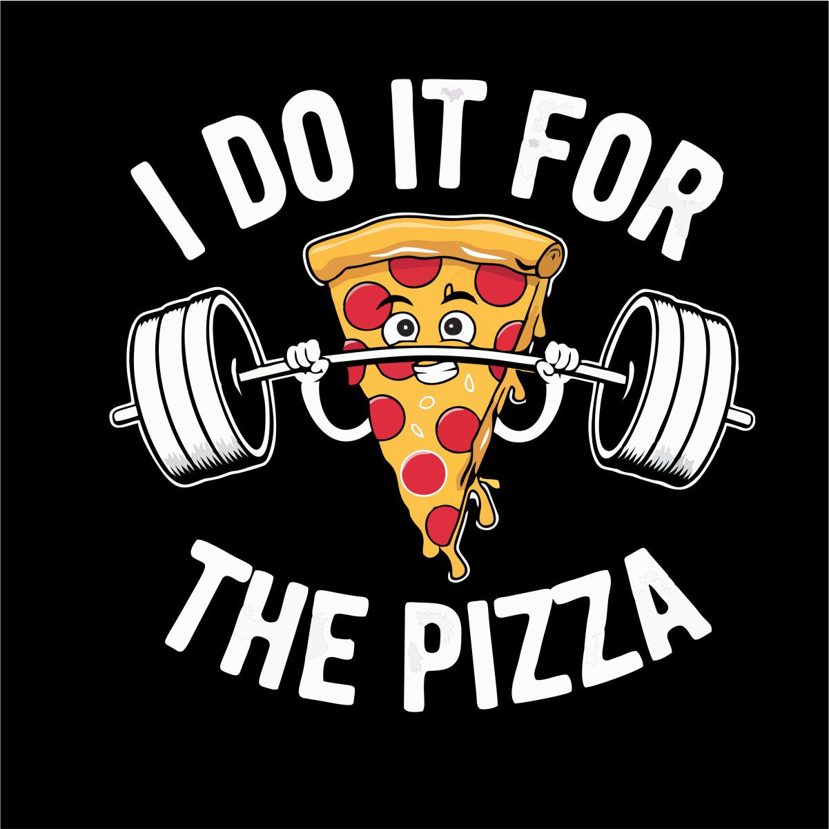 Czarna UNISEX koszulka "Do it for pizza"