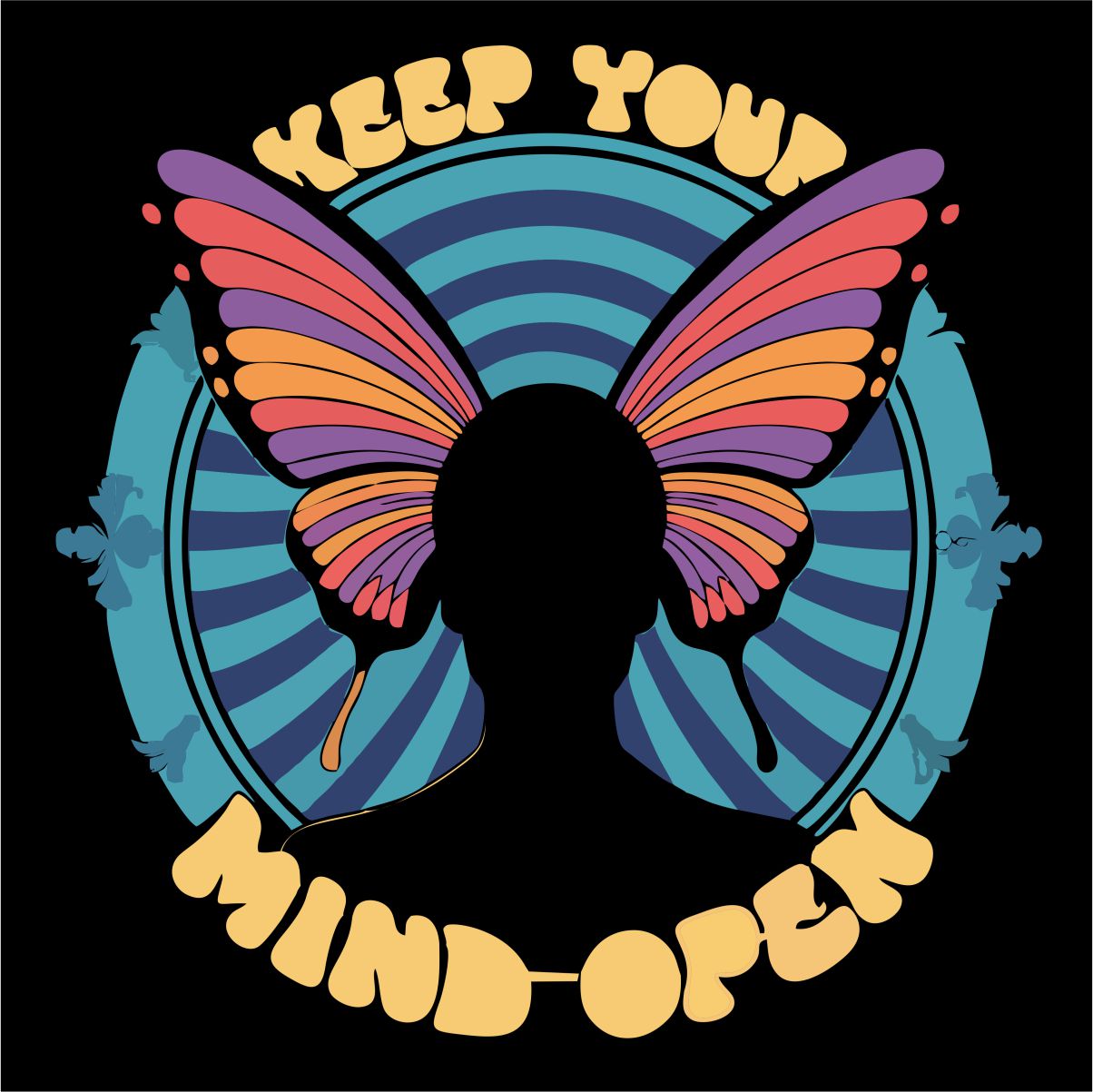 Czarna UNISEX koszulka "Keep your mind open"