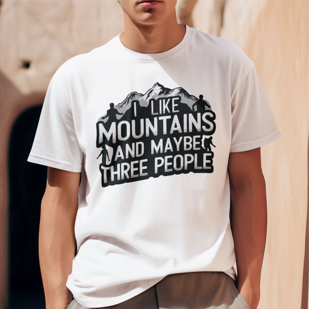 Biała UNISEX koszulka "I like mountains"