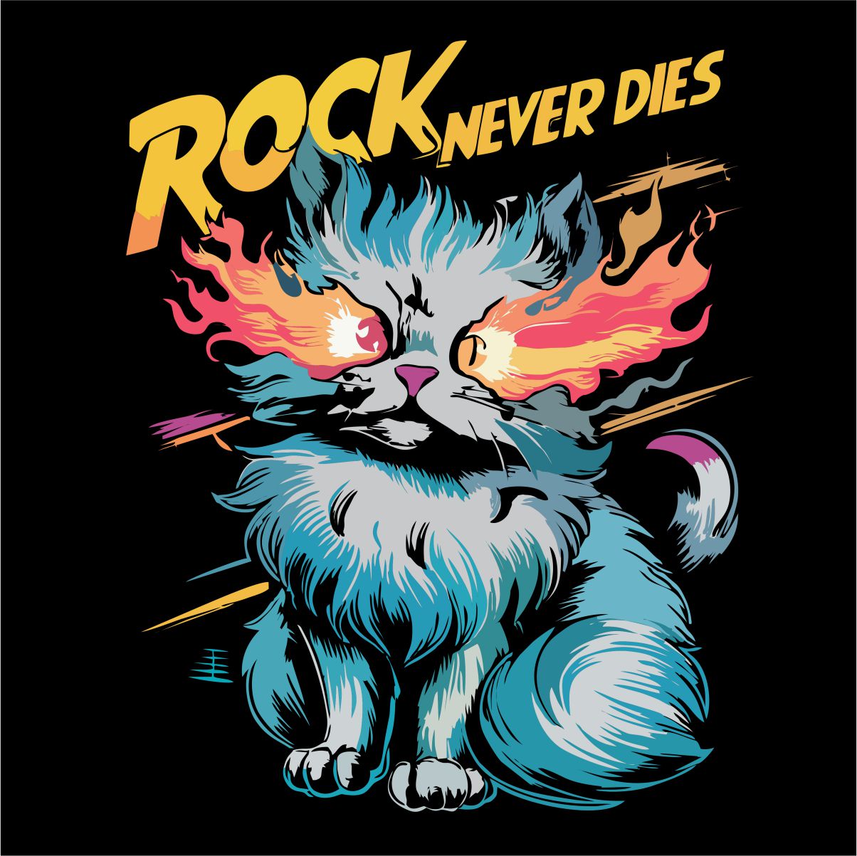 Bluza UNISEX czarna "Rock never dies"