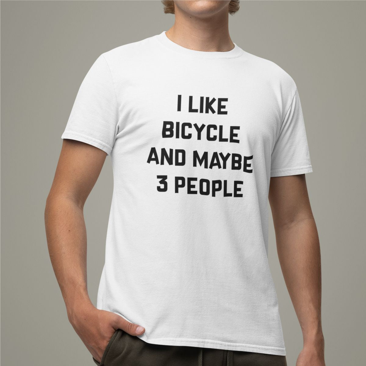 Biała koszulka "I like bicycle"