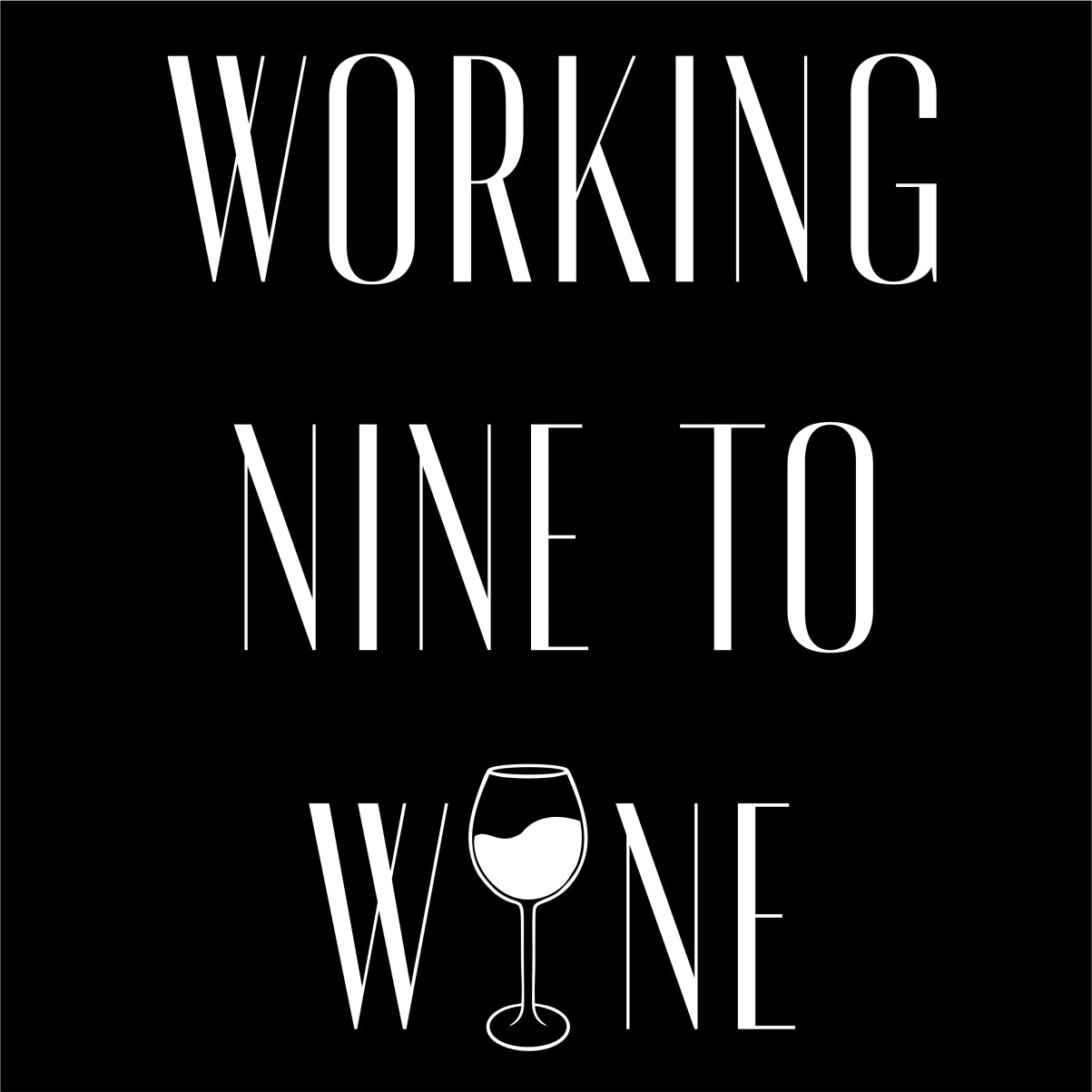 Czarny UNISEX T-shirt "Working nine to wine"