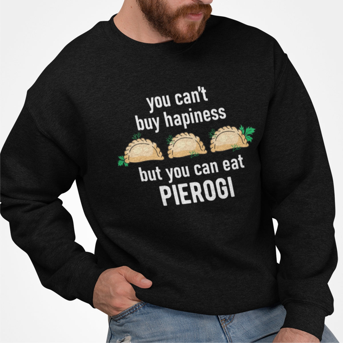 Bluza UNISEX czarna "You can eat pierogi"