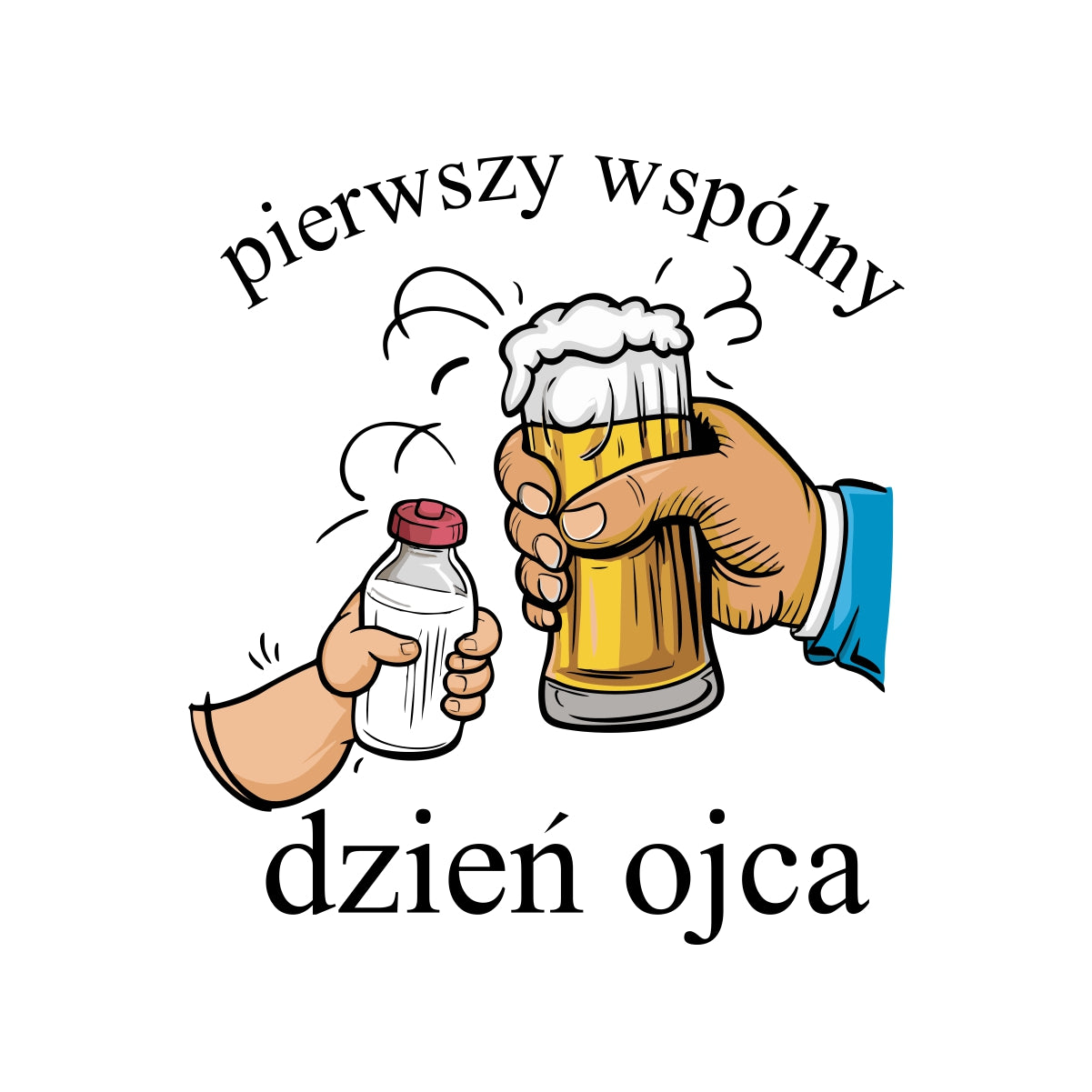 Biała UNISEX koszulka "Pierwszy wspólny dzień ojca"